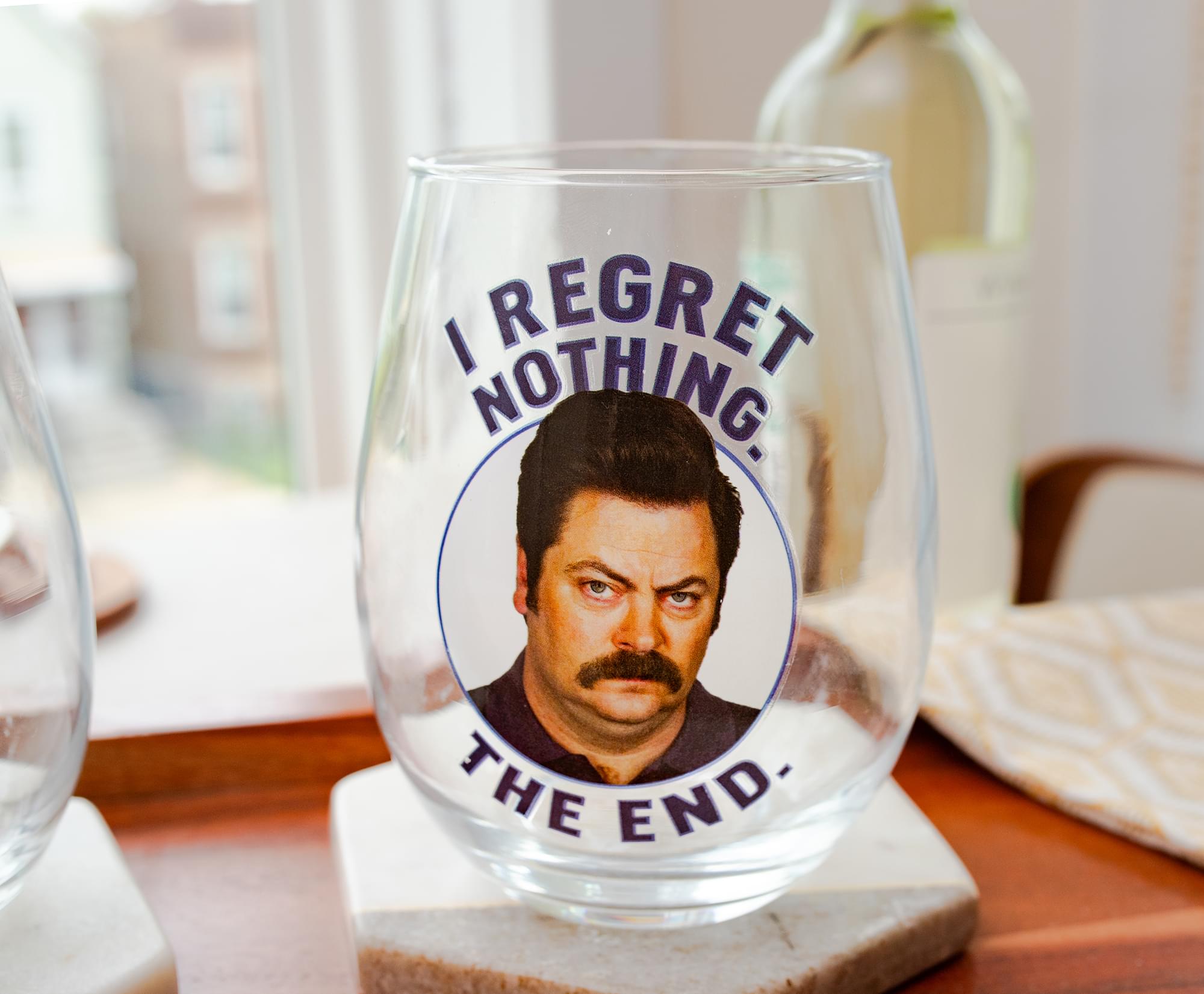 Upgrade Your Sipping Experience with Parks and Recreation Ron & Leslie 20 - Ounce Stemless Wine Glasses (Set of 2)