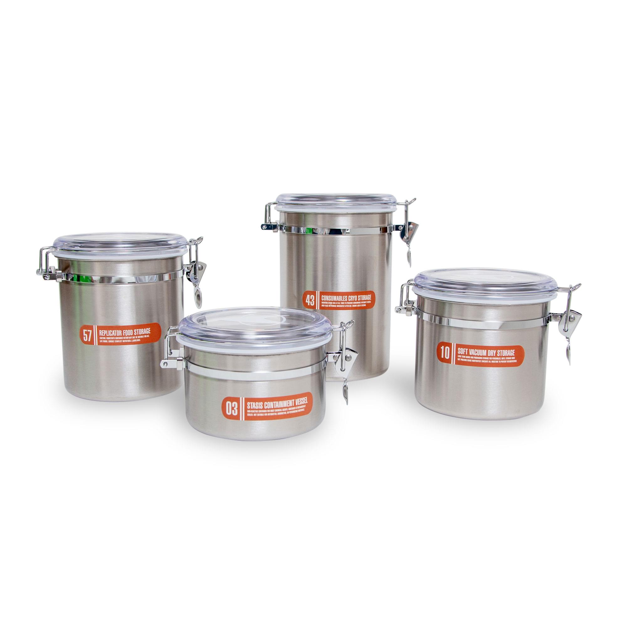 Star Trek: The Next Generation Stainless Steel Snack Storage Jars - Set of 4