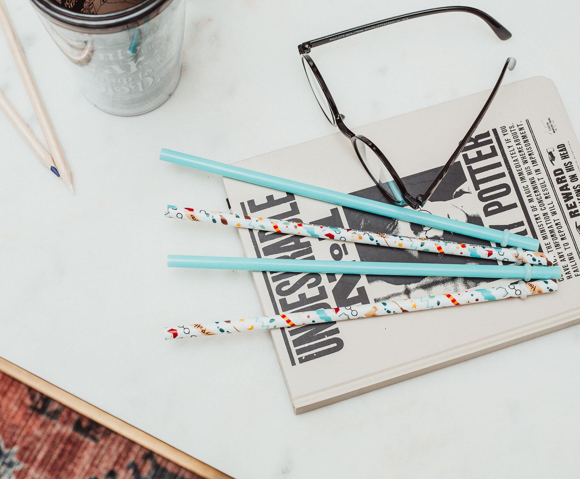 Magical Harry Potter Reusable Plastic Straws - Set of 4
