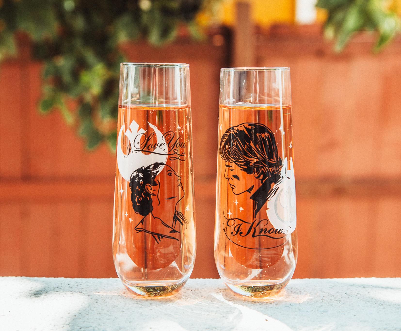 Star Wars Han and Leia 'I Love You, I Know' Stemless Fluted Glasses - Set of 2