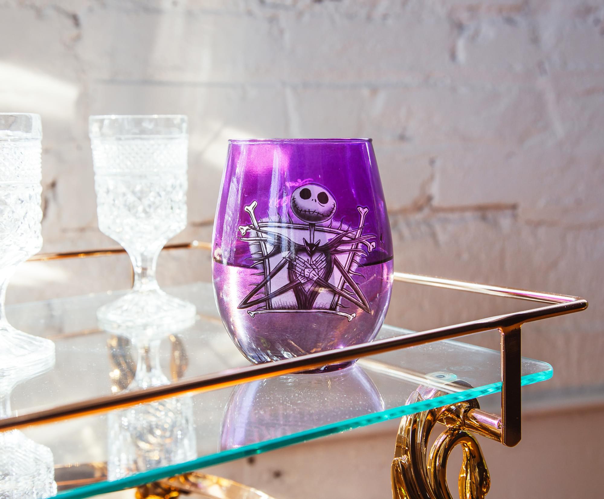 Enchanting Disney Nightmare Before Christmas Jack Skellington Purple Wine Glass