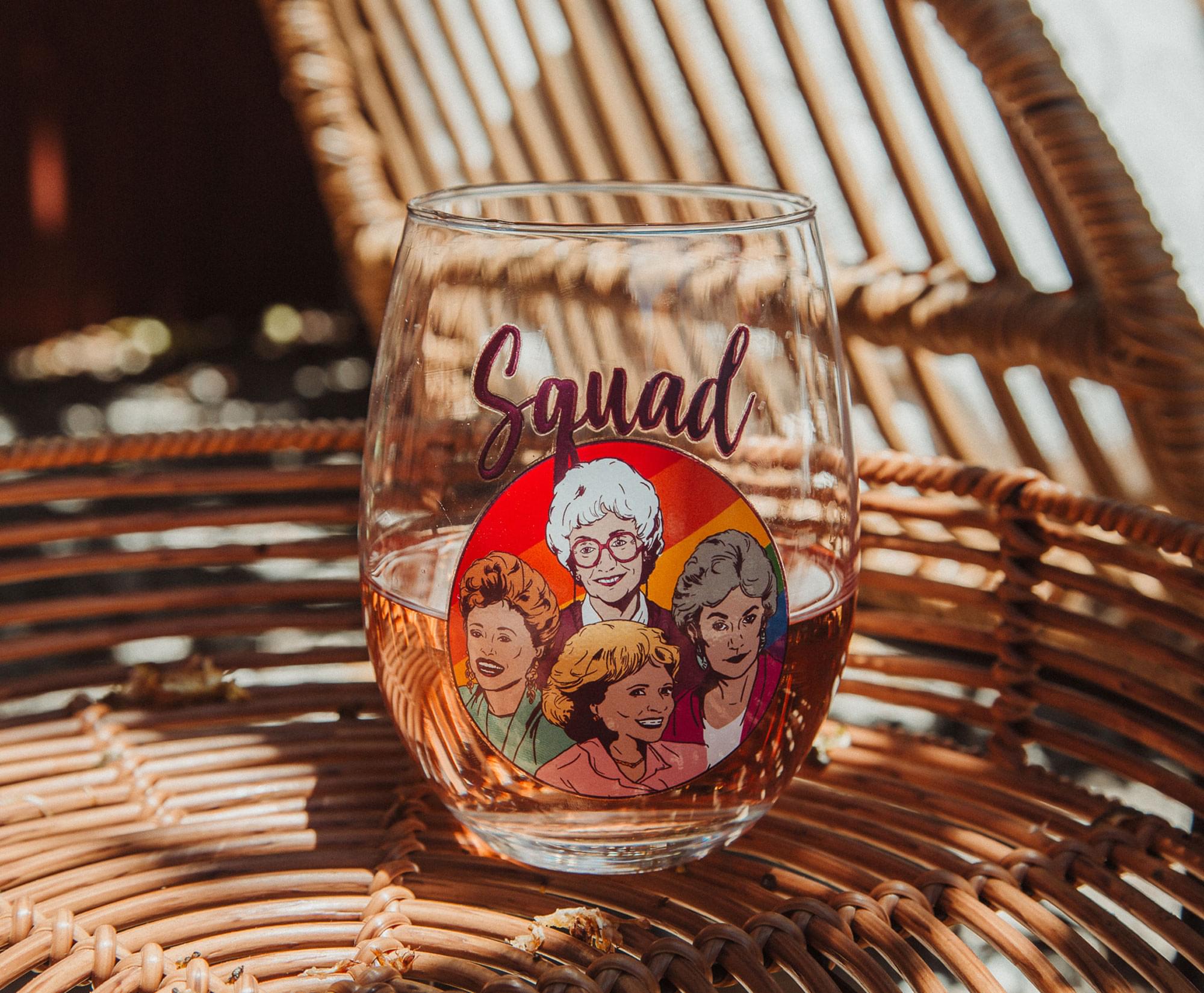 The Golden Girls Rainbow Squad 20-Ounce Stemless Wine Glass