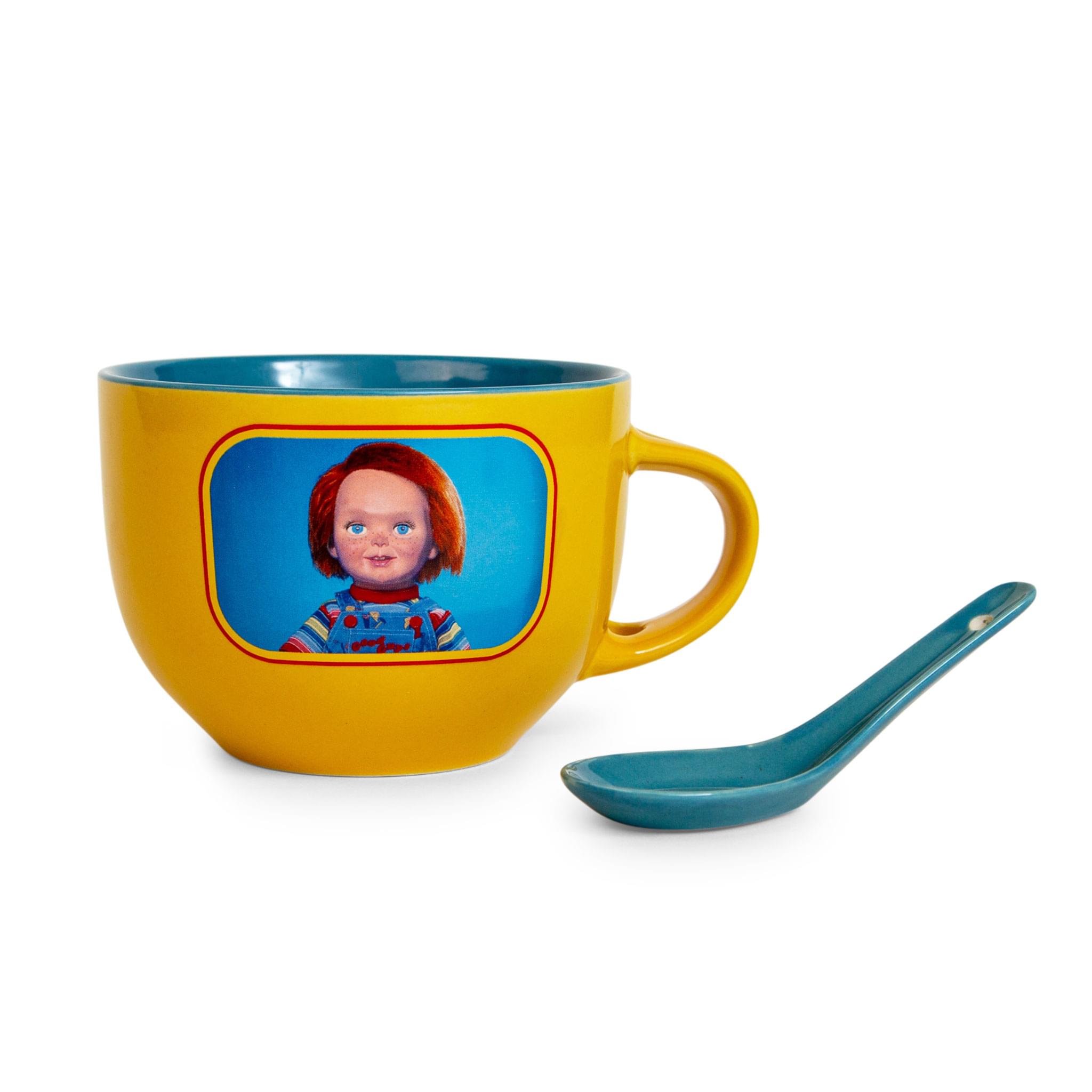 Chucky Good Guys Ceramic Soup Mug with Spoon - 24 Ounce Horror Lover's Delight