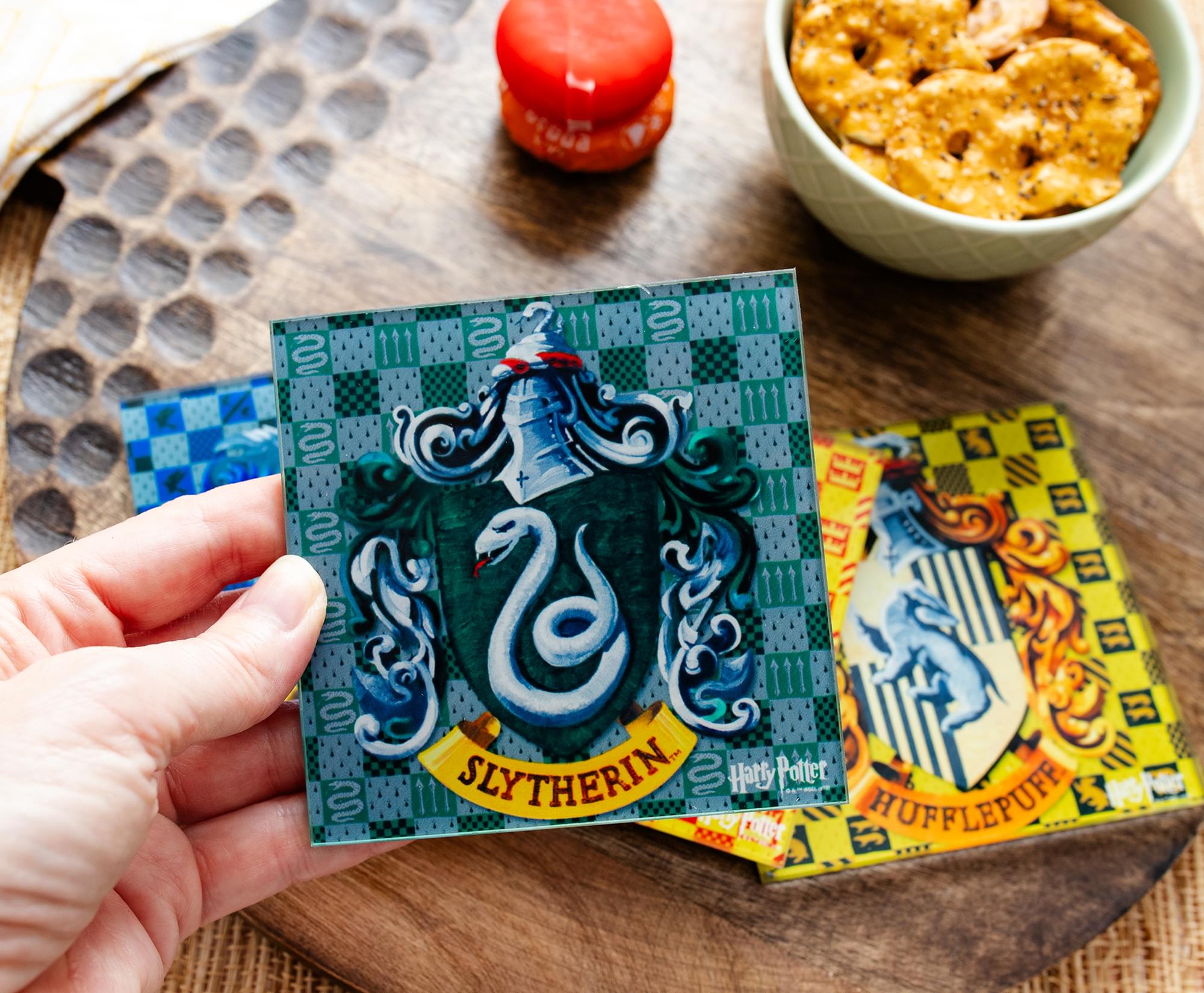 Enchanting Harry Potter Hogwarts Houses Glass Coasters - Set of 4