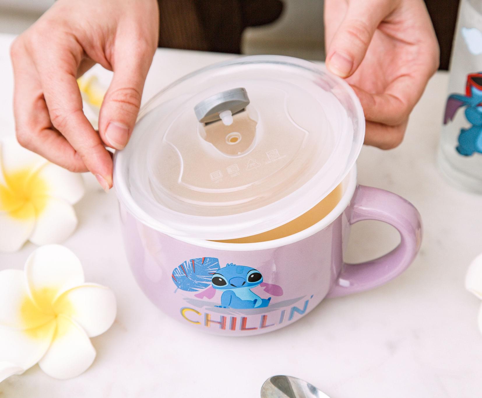 Disney Lilo & Stitch Ceramic Soup Mug with Vented Lid - 24 Ounce
