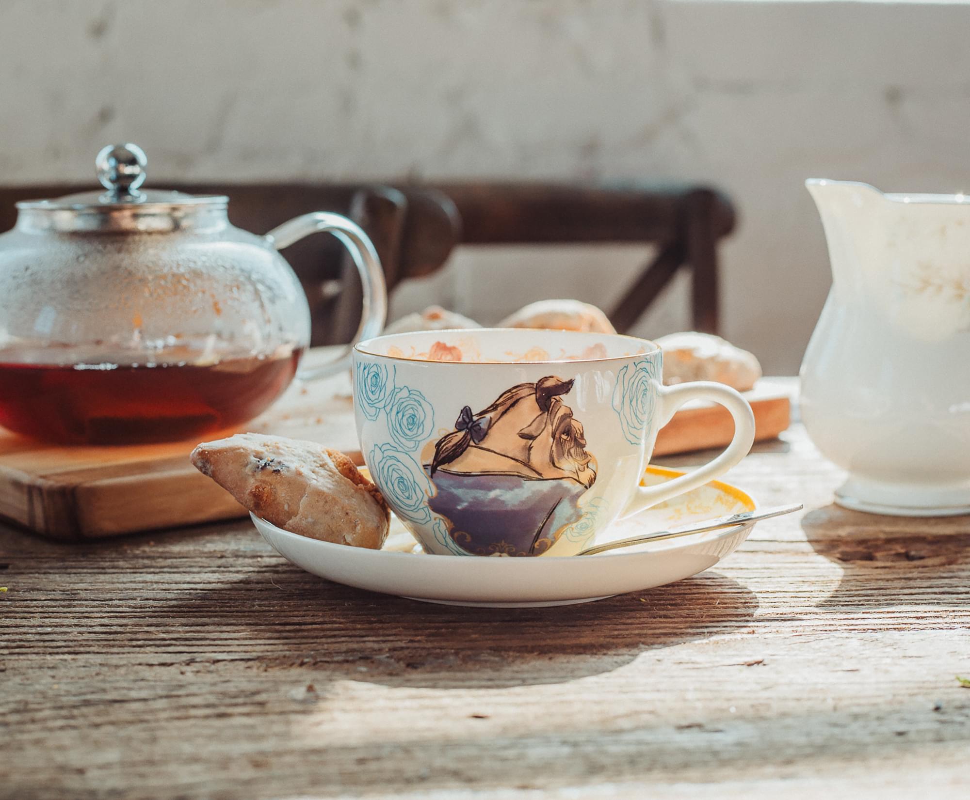 Enchanting Disney Beauty and the Beast Bone China Teacup & Saucer Set (2-Piece)