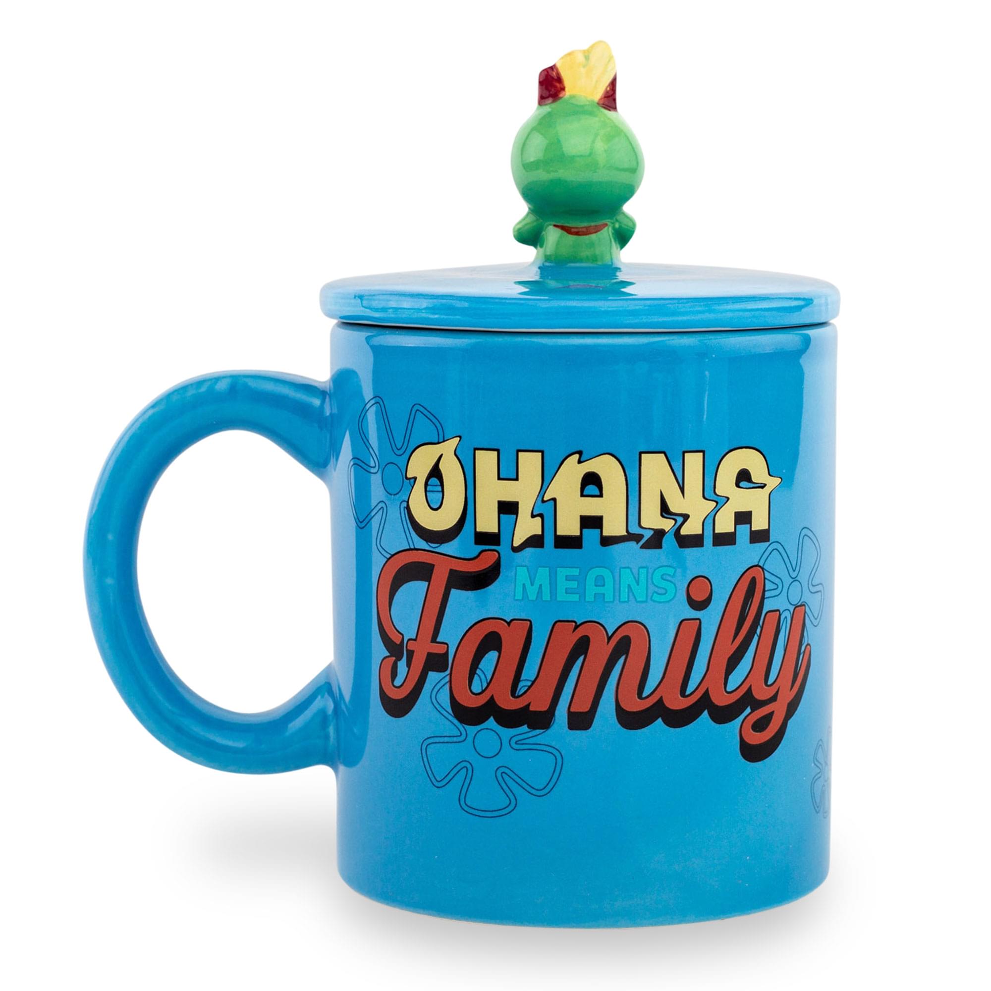 Disney Lilo & Stitch Ohana Ceramic Mug with Lid - 18 Ounce Galactic Fun