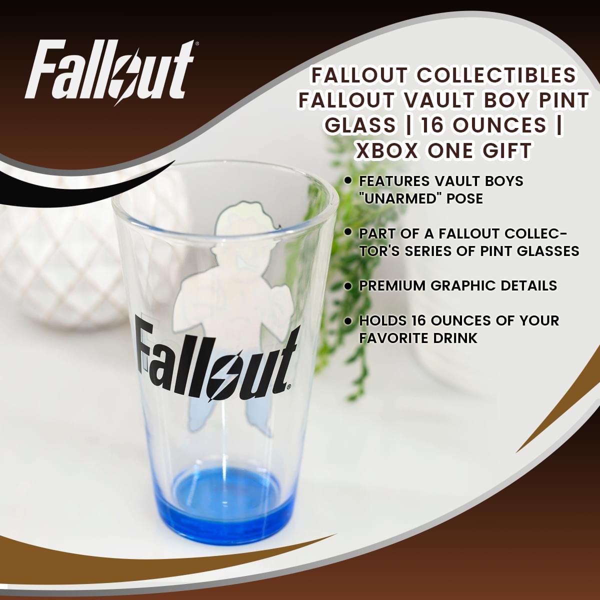 Fallout Vault Boy 16 Ounce Pint Glass - The Ultimate Xbox One Gift