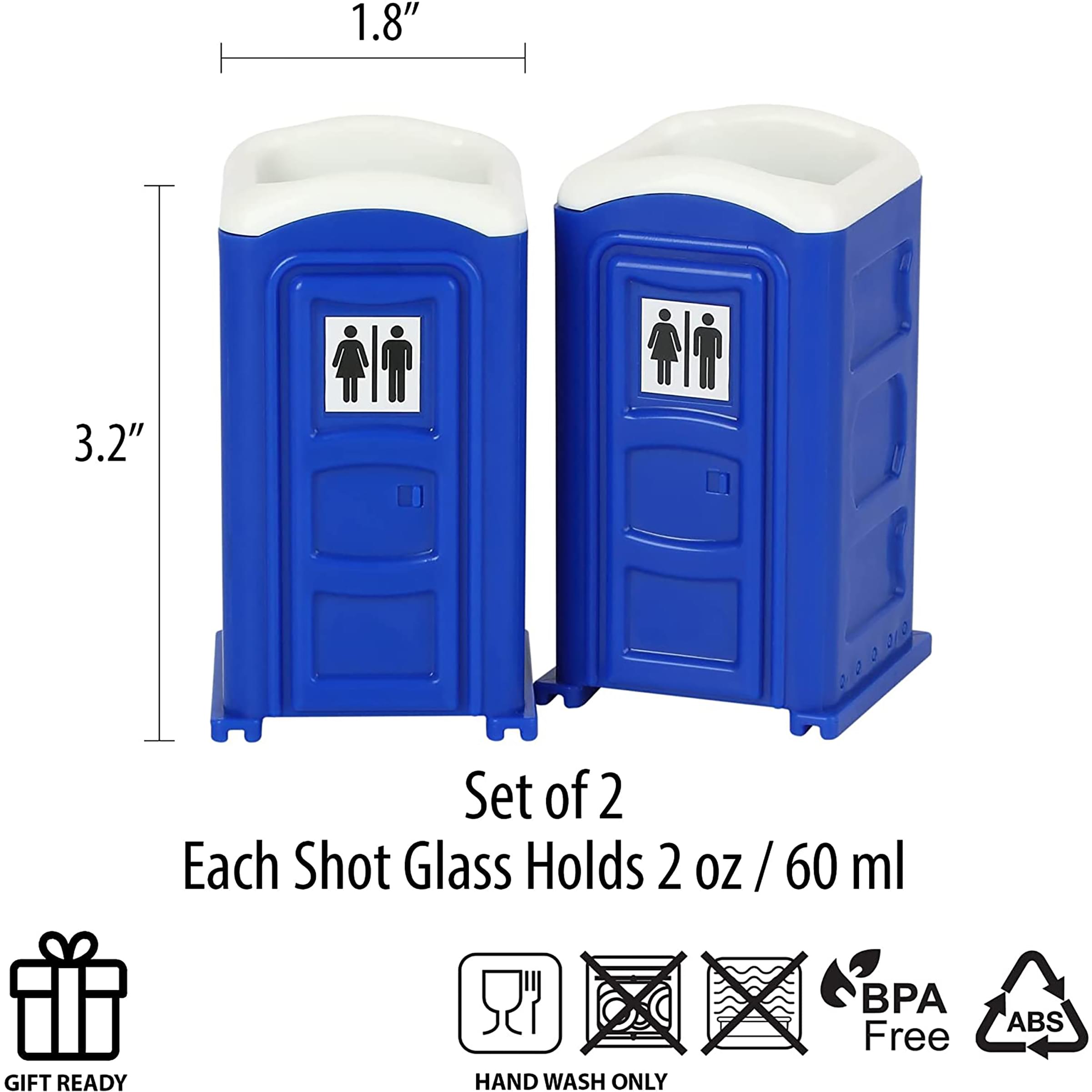 Hilarious Porta Potty 2oz Shot Glass Set