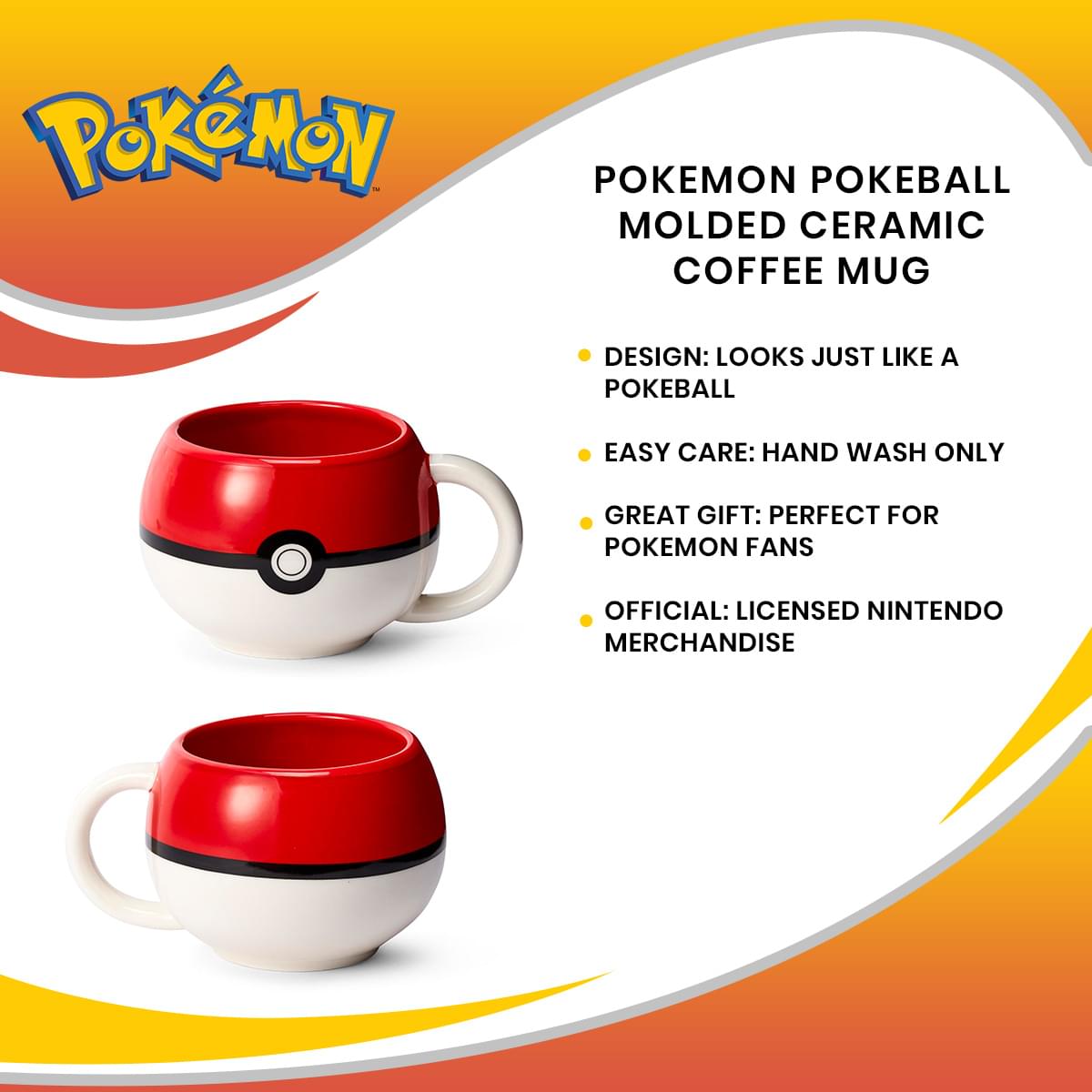 Pokemon Pokeball Ceramic Coffee Mug - Catch Your Favorite Beverages
