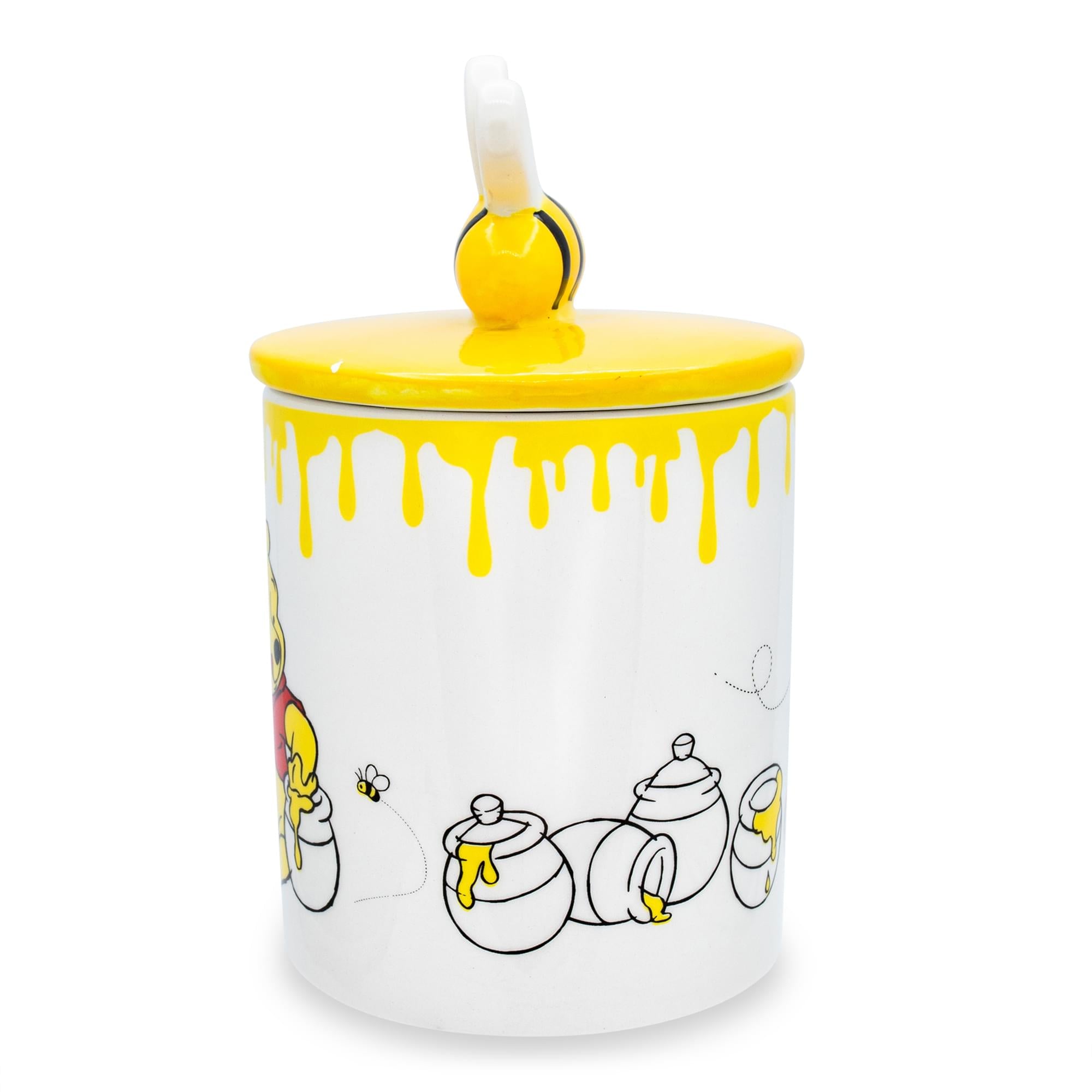Disney's Enchanting Winnie The Pooh Hunny Pot Ceramic Mug with Lid - 18 Ounce Delight