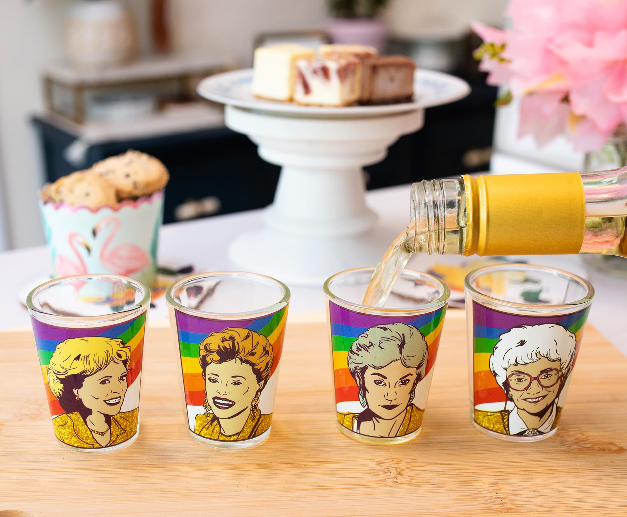 Golden Girls Rainbow 1.5 - Ounce Mini Glasses Set of 4