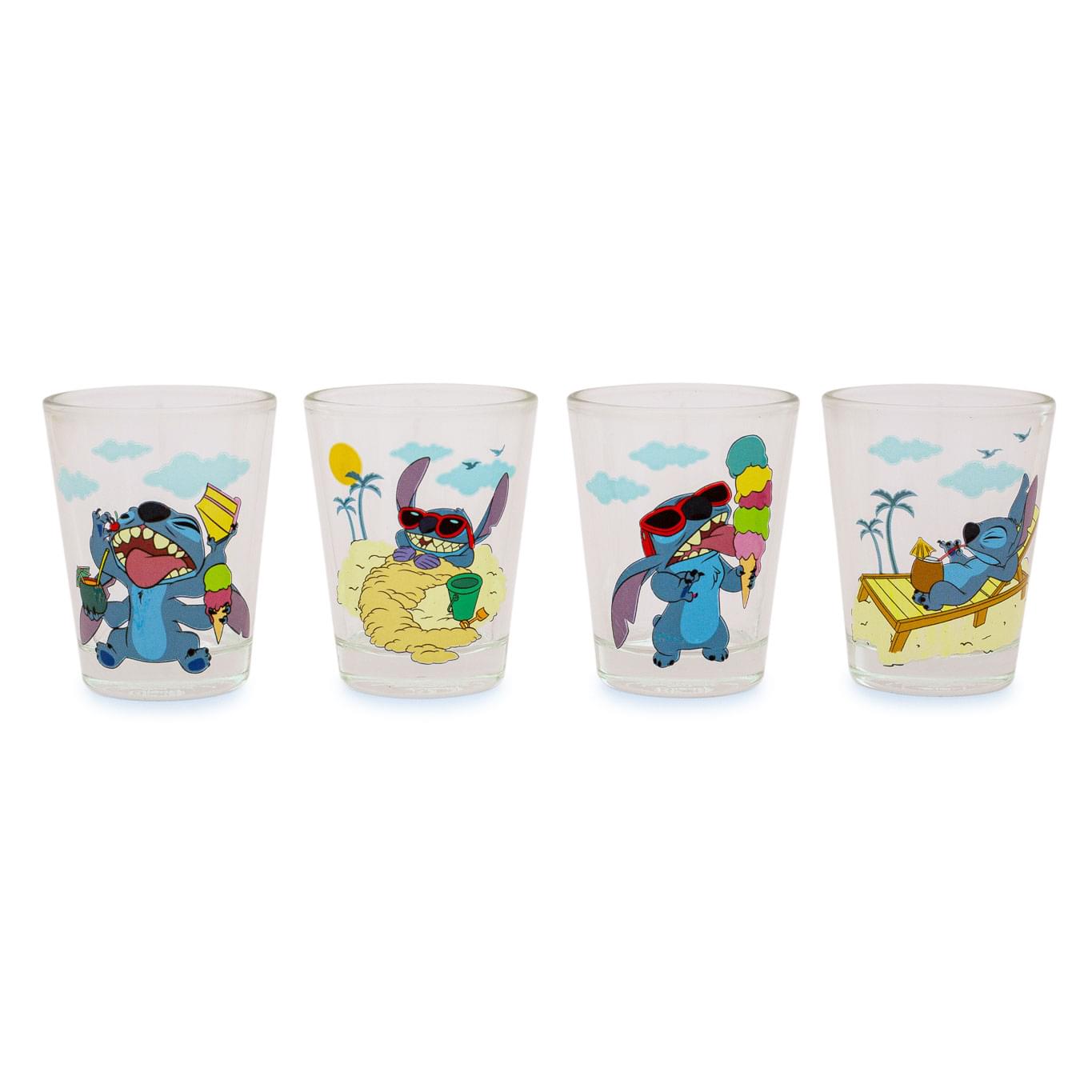 Disney Lilo & Stitch 1.5-Ounce Mini Shot Glasses Set of 4 - Beach Day Fun