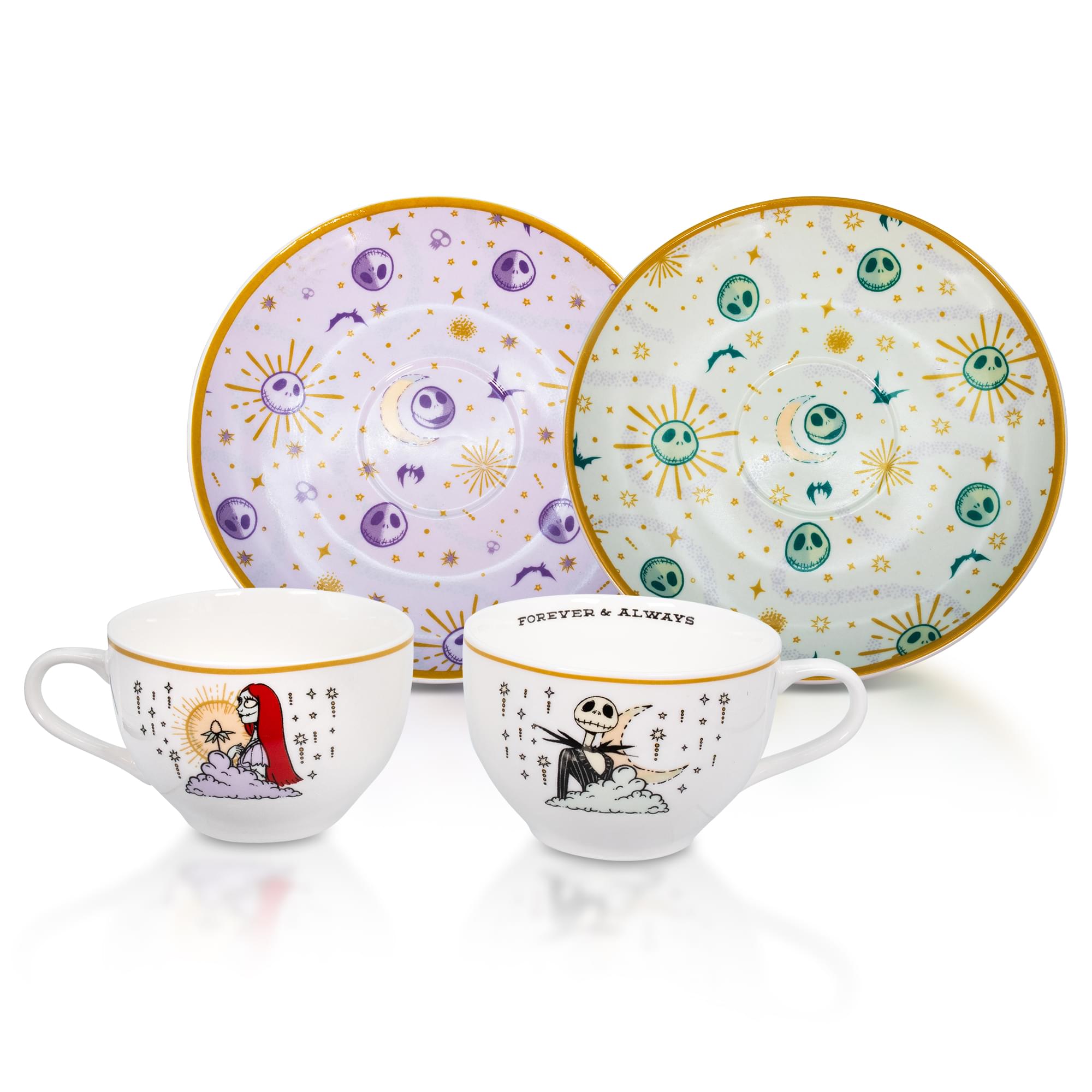 Enchanting Disney Nightmare Before Christmas Jack & Sally Teacup Set - A Must-Have for Tea Lovers!