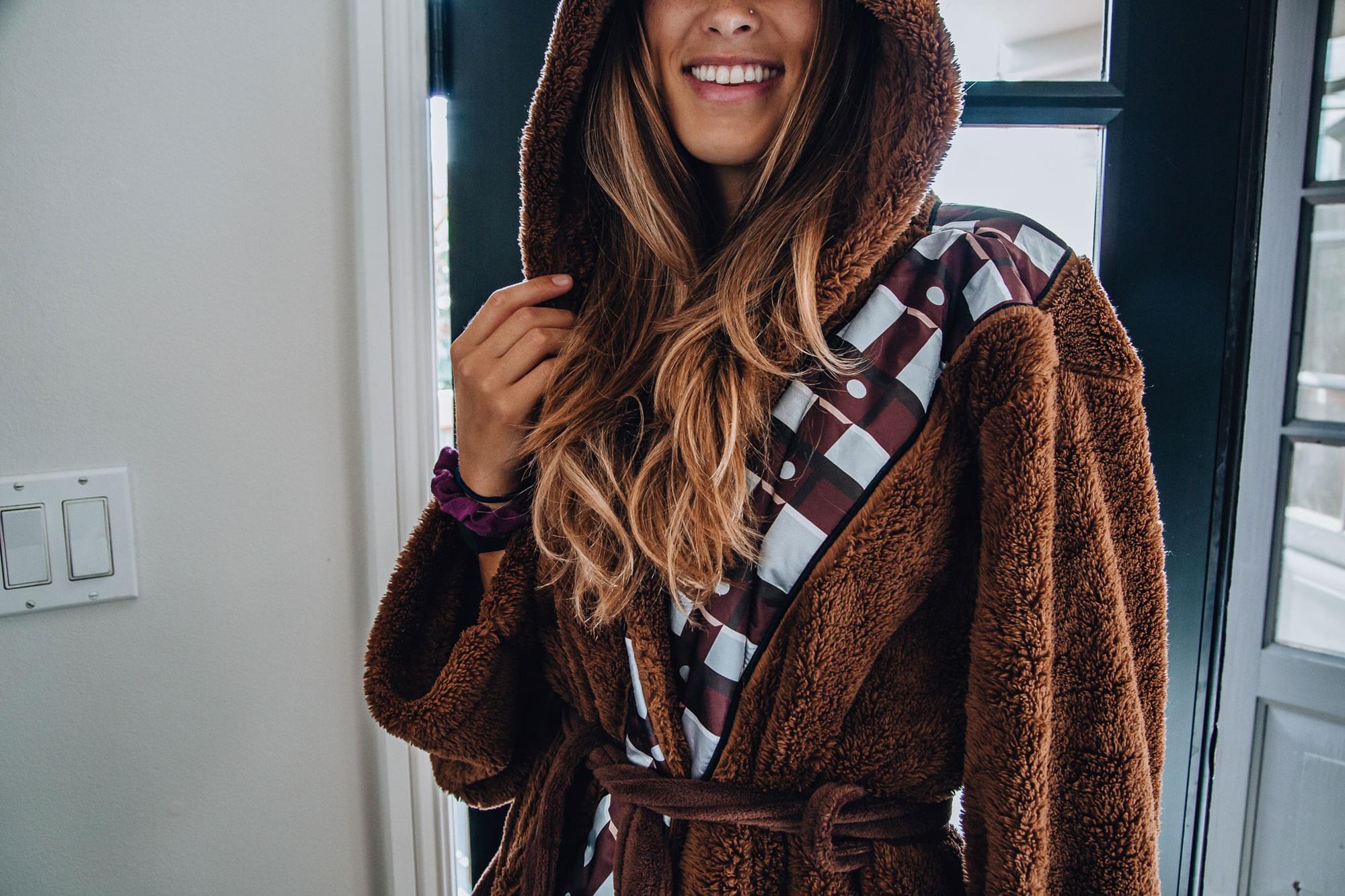 Embrace the Force with Our Chewbacca Hooded Adult Bathrobe! One Size Fits Most