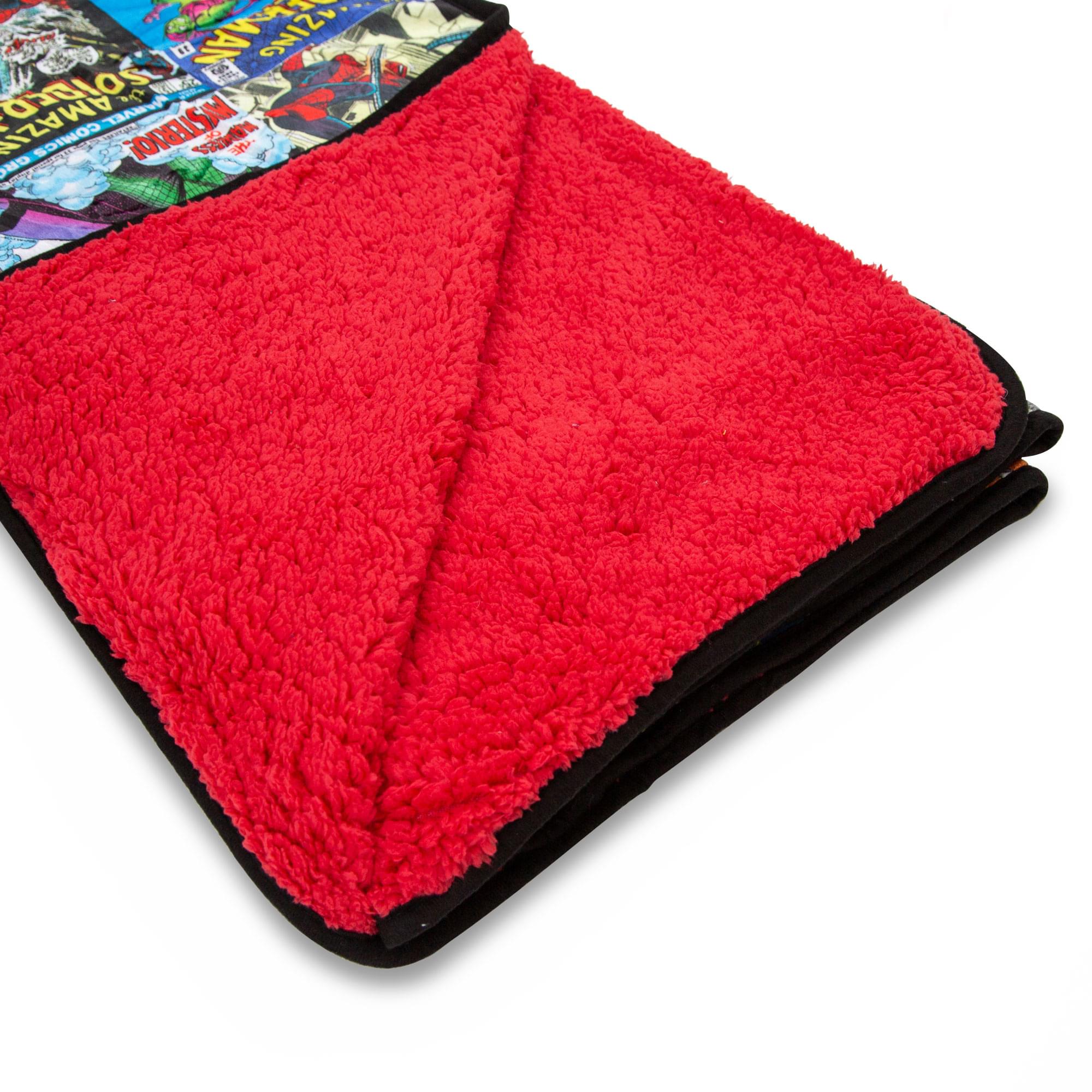 Marvel Spider-Man 60th Anniversary Ultra-Cozy Red Sherpa Throw Blanket