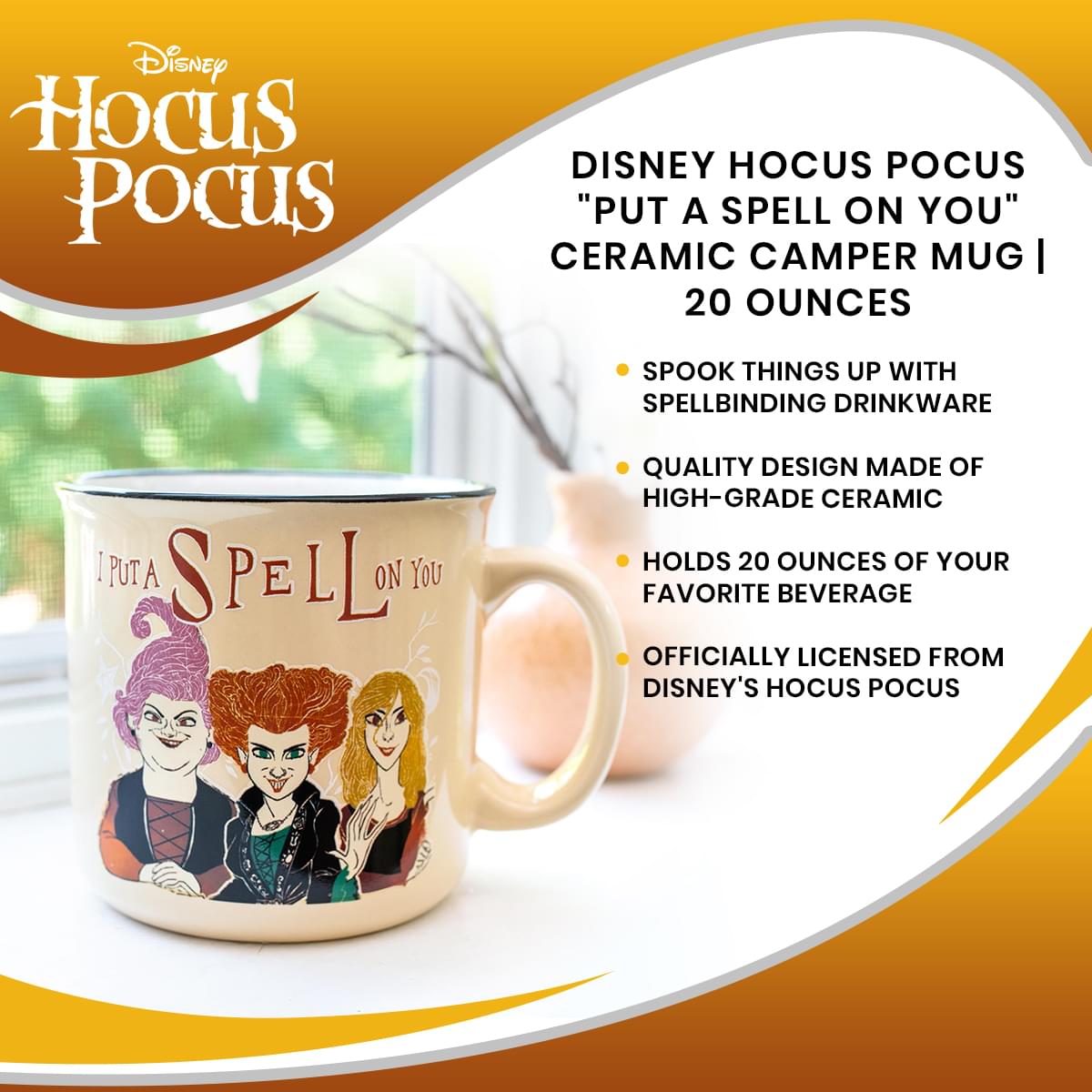 Disney Hocus Pocus Ceramic Camper Mug - 20 Ounces of Spooky Fun