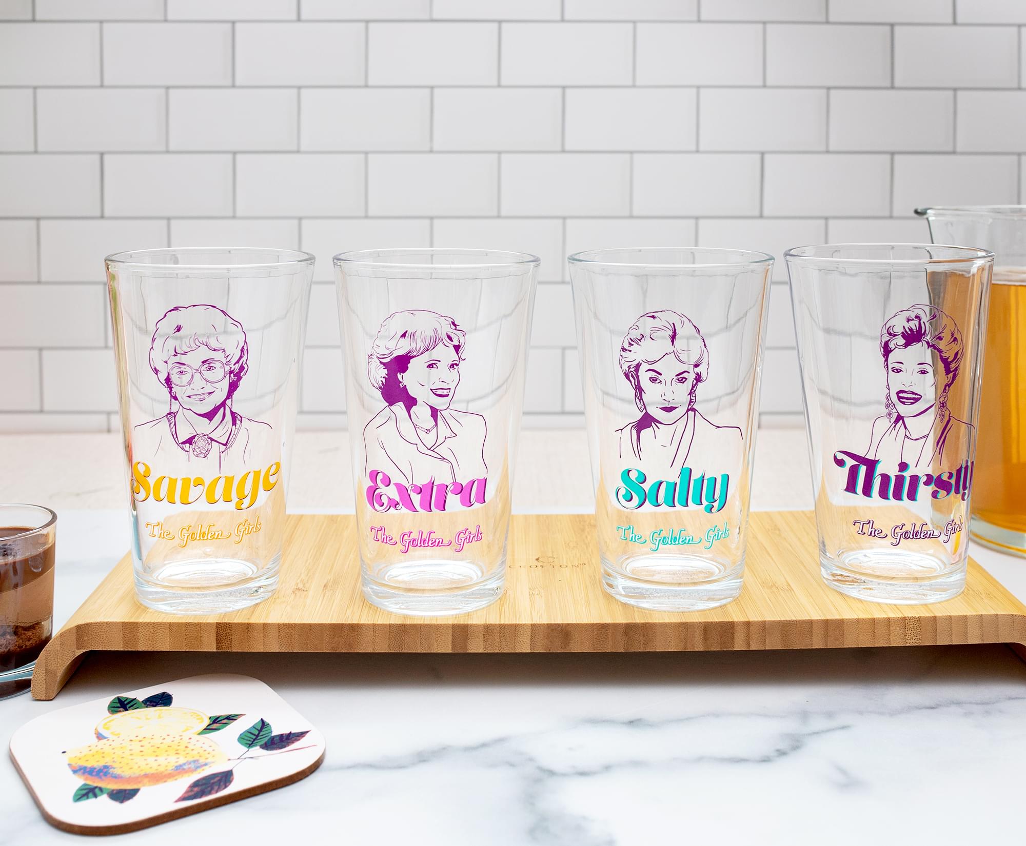 Cheers to The Golden Girls! 16 - Ounce Pint Glasses Set of 4
