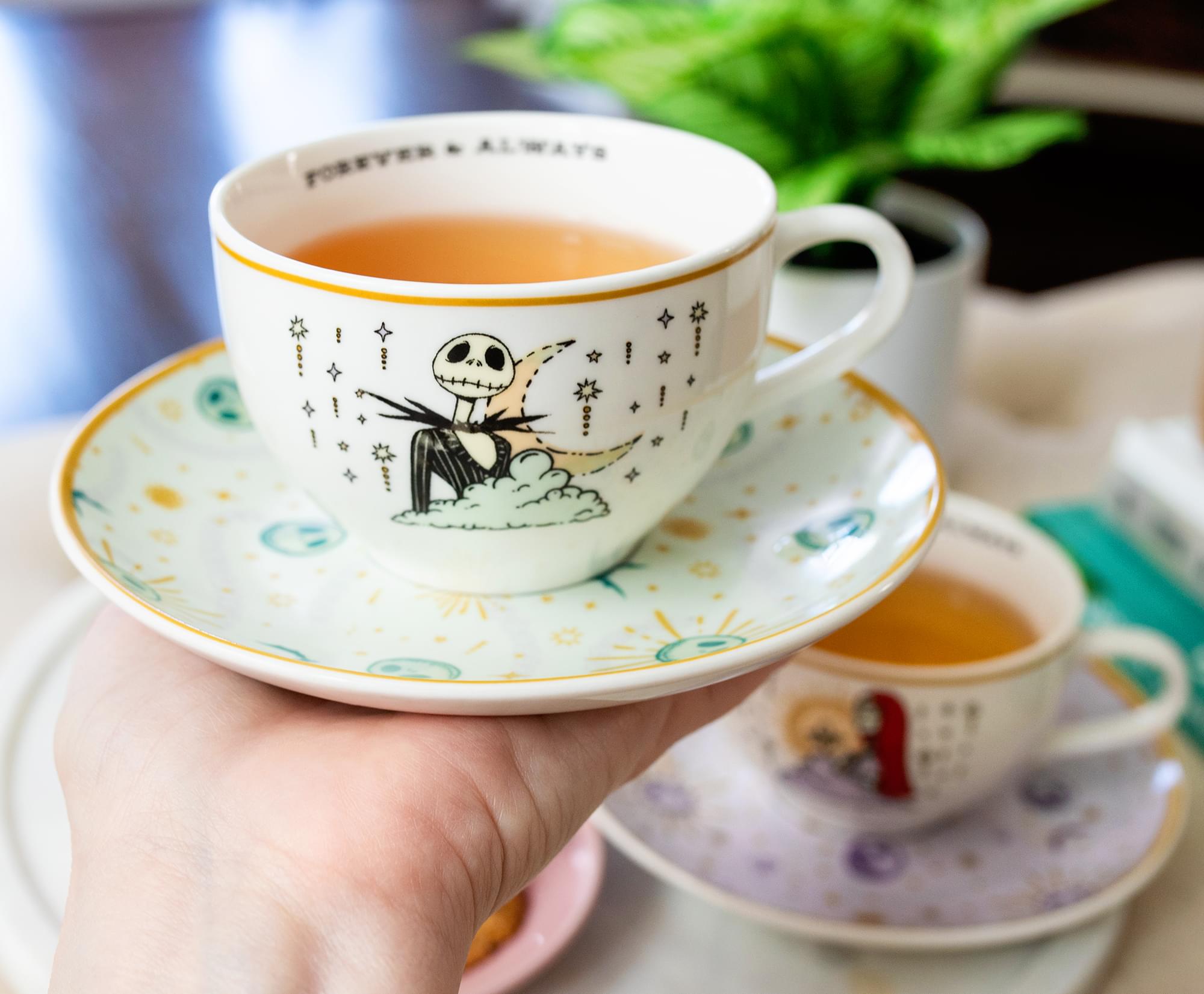 Enchanting Disney Nightmare Before Christmas Jack & Sally Teacup Set - A Must-Have for Tea Lovers!