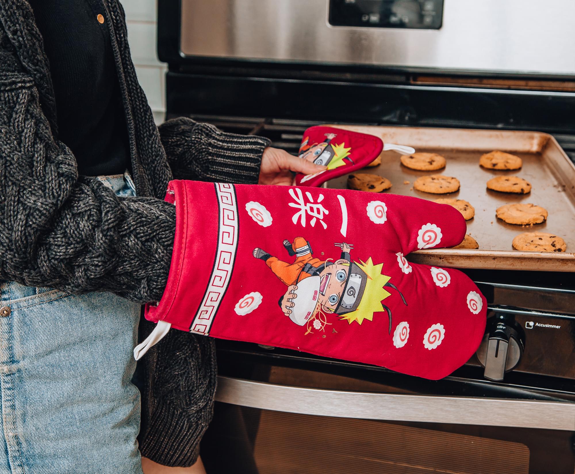 Naruto Chibi Ramen-Inspired 3-Piece Kitchen Set: Oven Mitt, Dish Towel, and Pot Holder