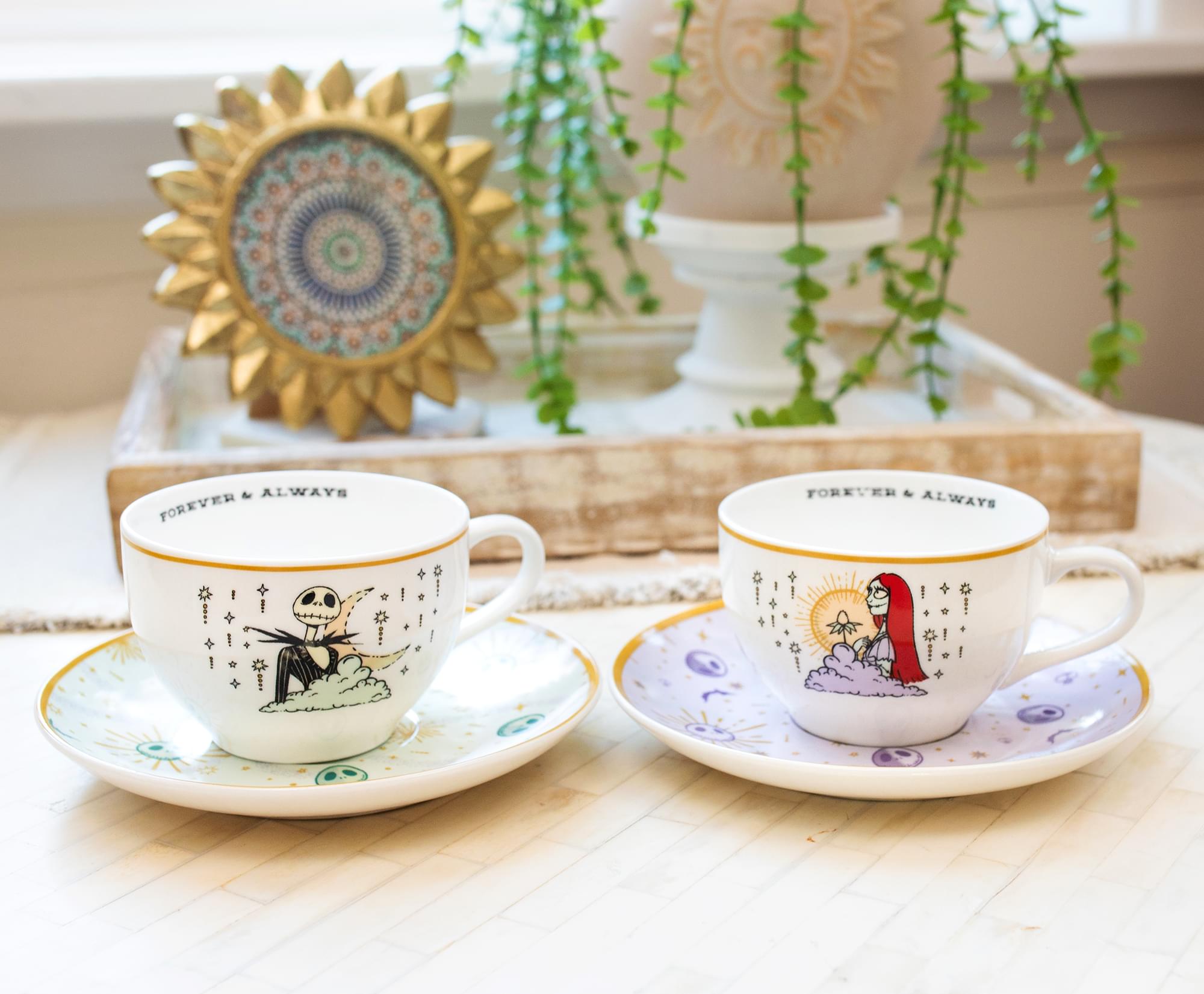 Enchanting Disney Nightmare Before Christmas Jack & Sally Teacup Set - A Must-Have for Tea Lovers!