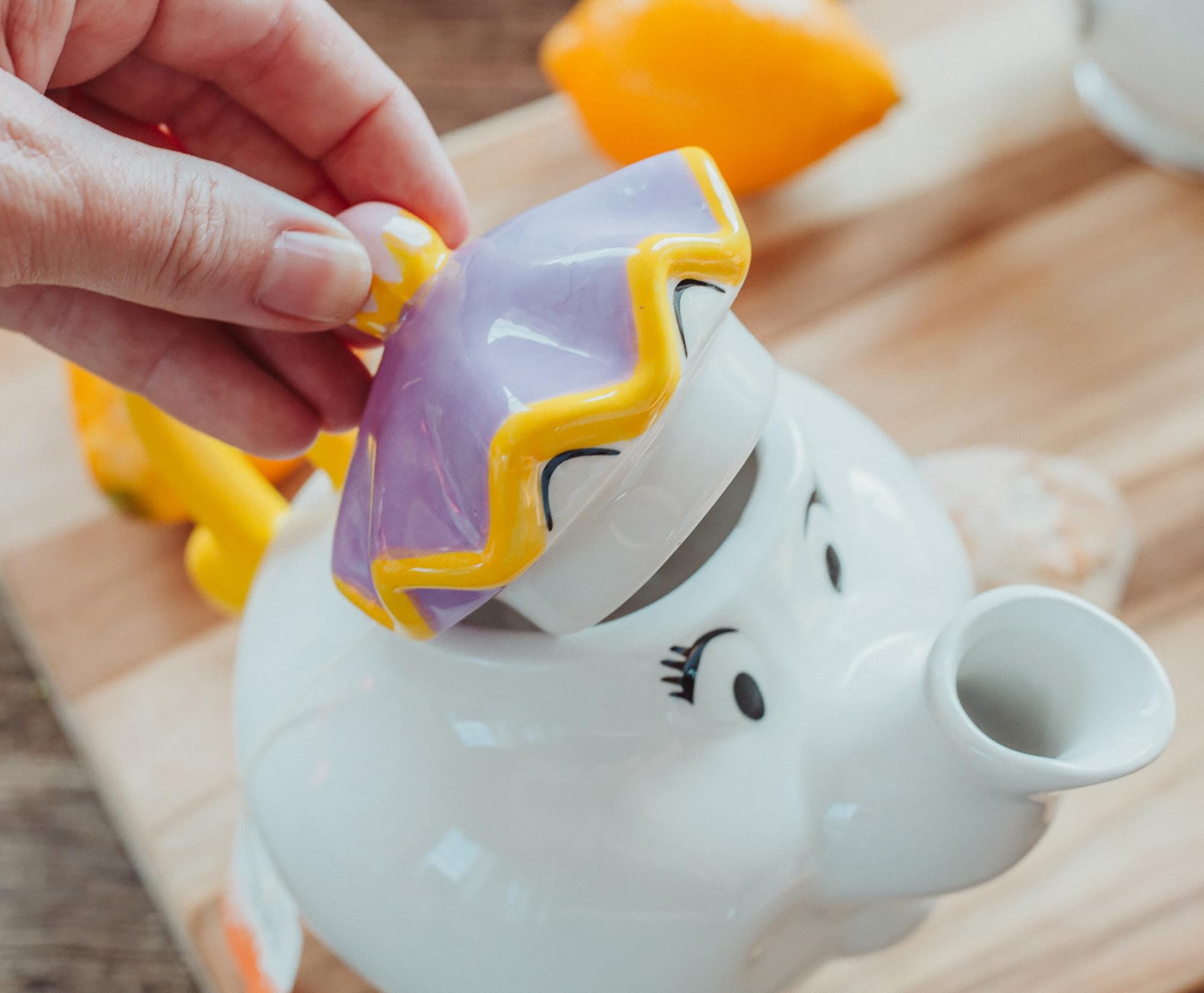 Enchanting Disney Beauty and the Beast Mrs. Potts Ceramic Teapot Replica