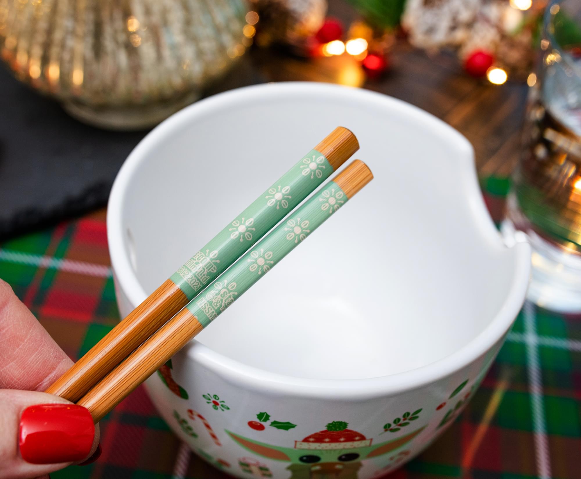 The Mandalorian Grogu Holiday Ramen Bowl & Chopstick Set