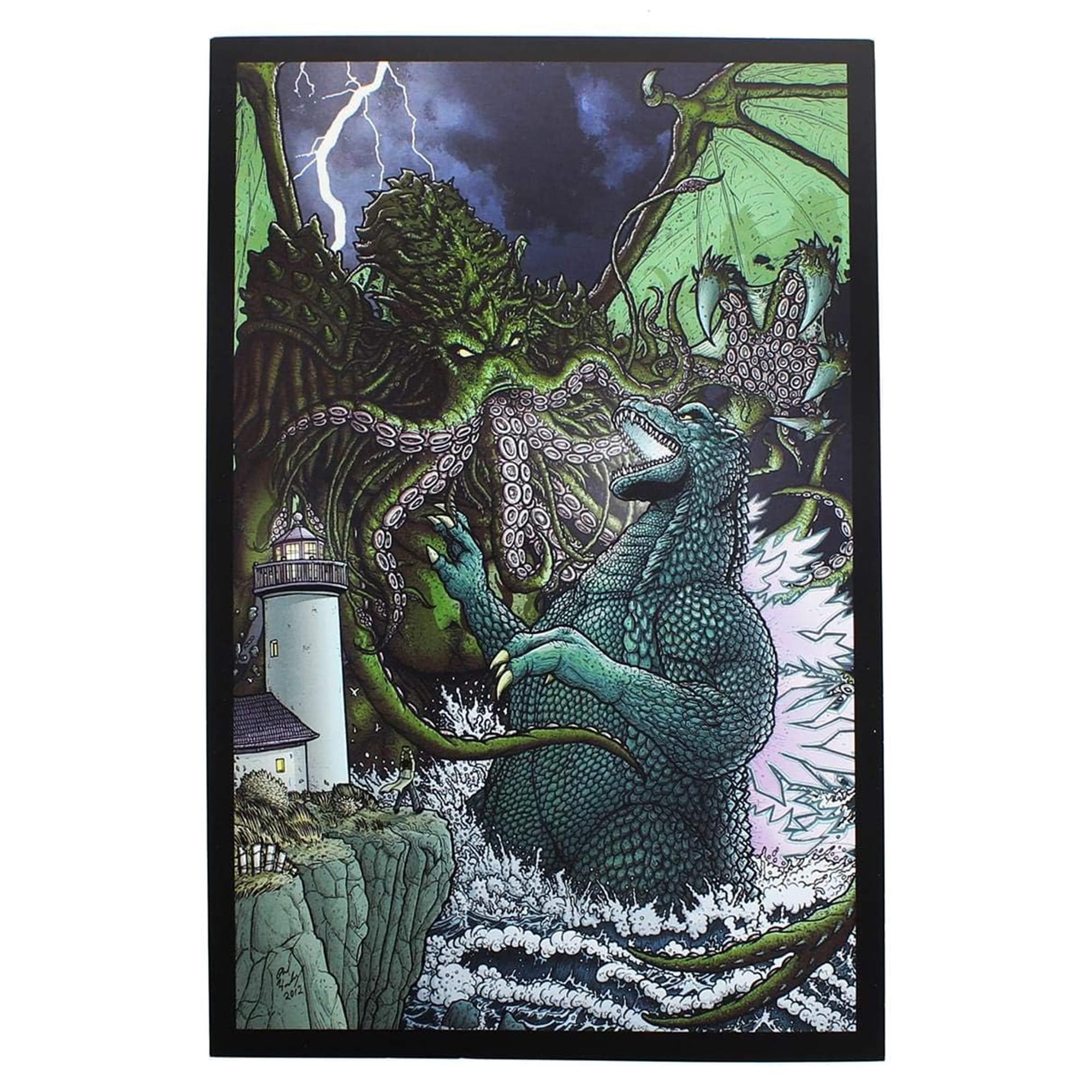 Epic Battle: Godzilla Versus Cthulhu 7 x 10.5 Art Print