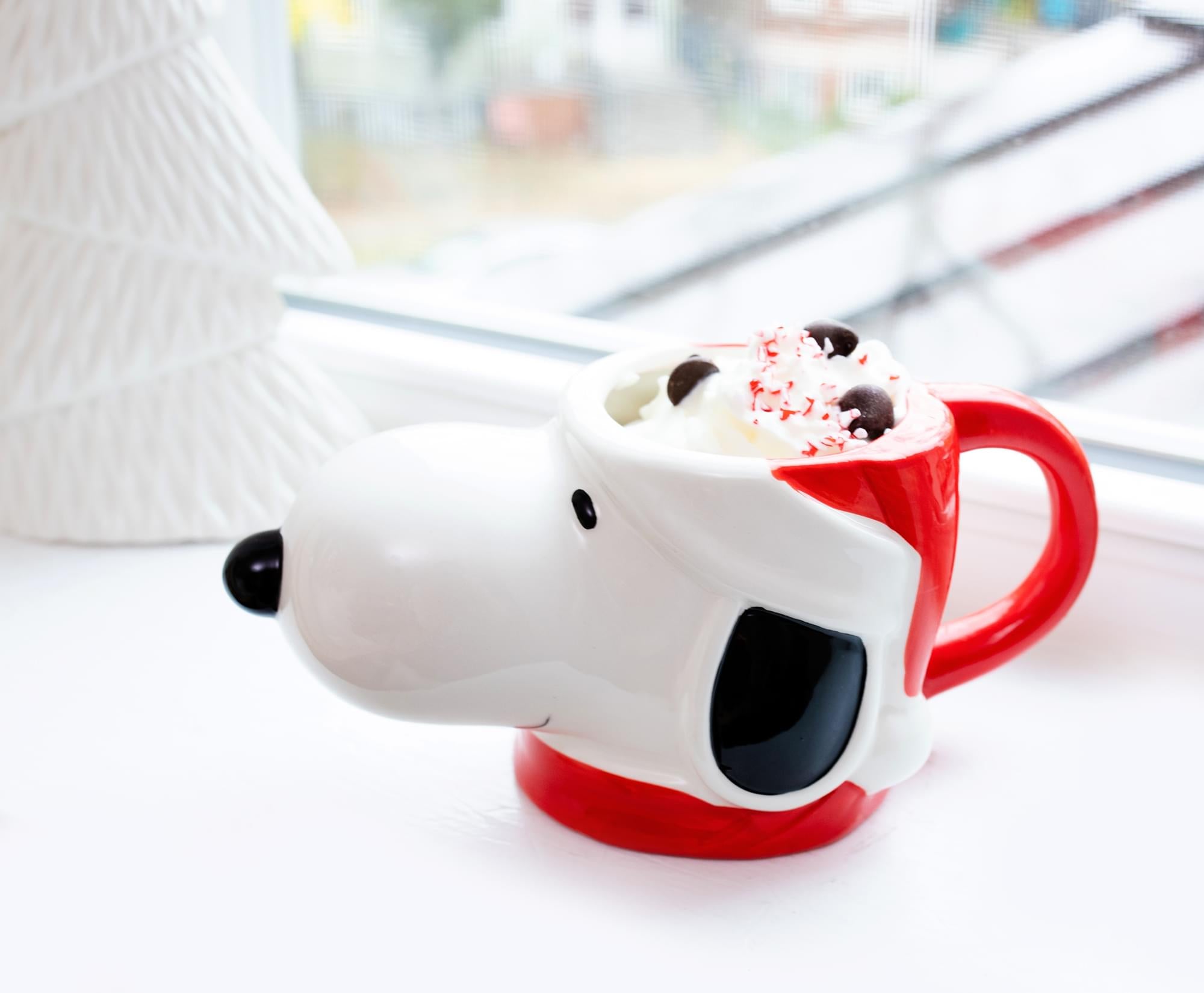 Peanuts Snoopy Christmas Ceramic Mug - 20 Ounce Festive 3D Sculpted