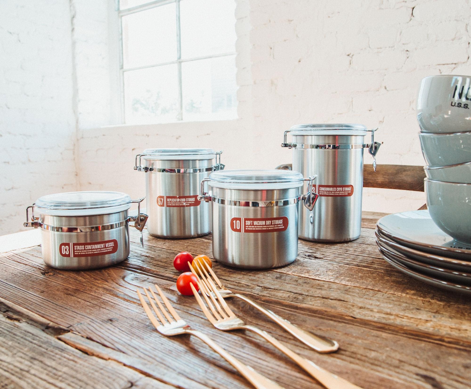 Star Trek: The Next Generation Stainless Steel Snack Storage Jars - Set of 4