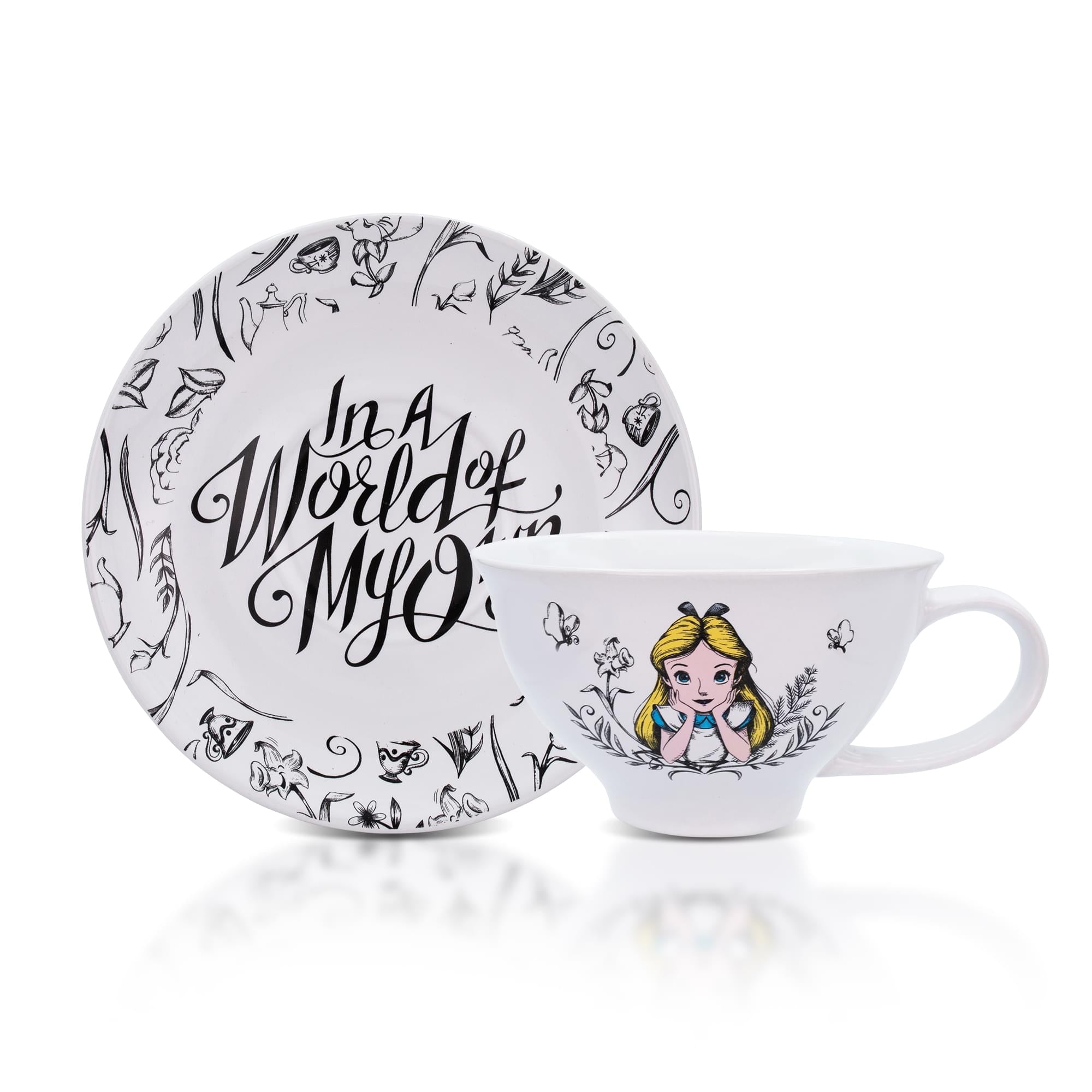 Enchanting Disney Alice In Wonderland Ceramic Teacup & Saucer Set