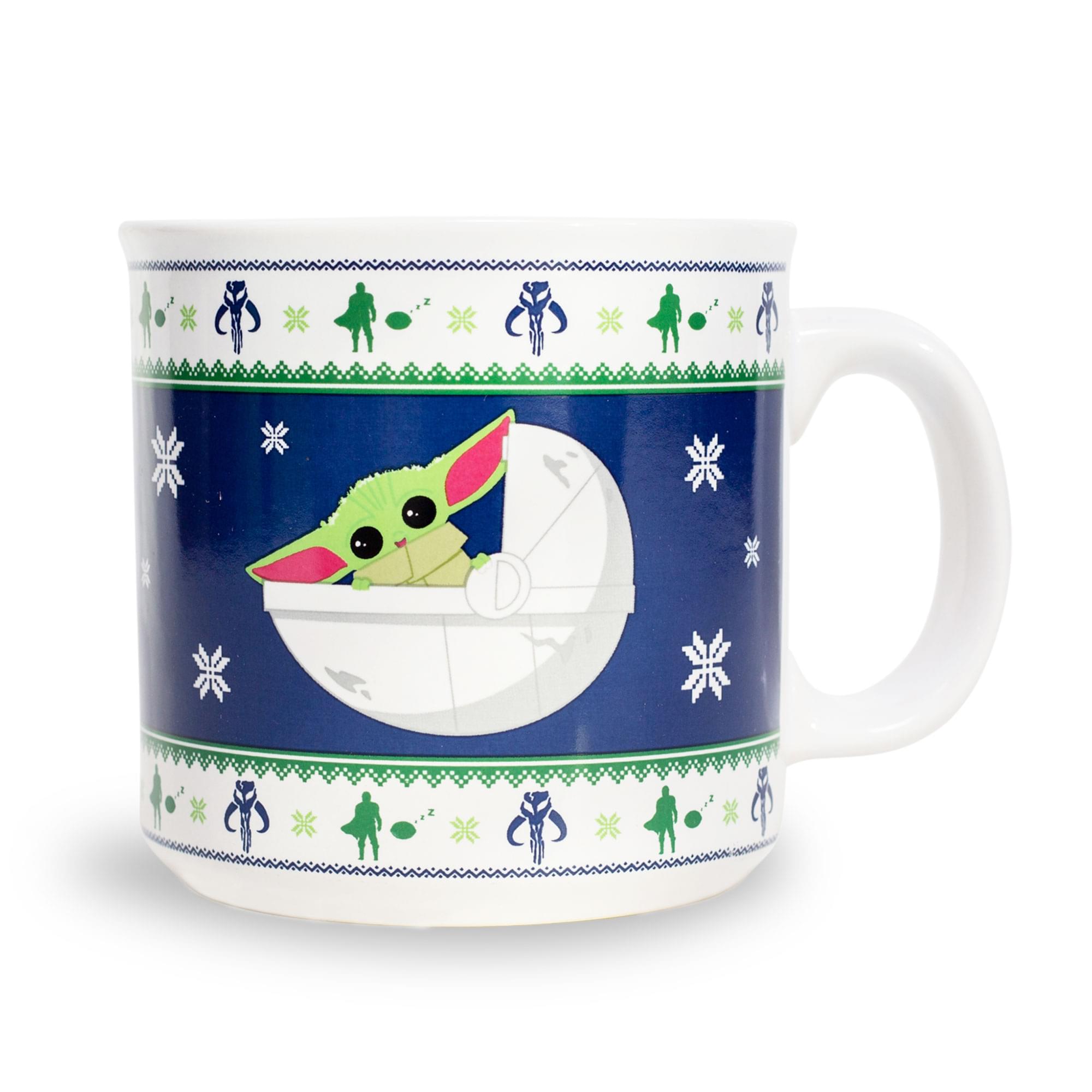 Star Wars: The Mandalorian Grogu Holiday Ceramic Camper Mug - 20 Ounces