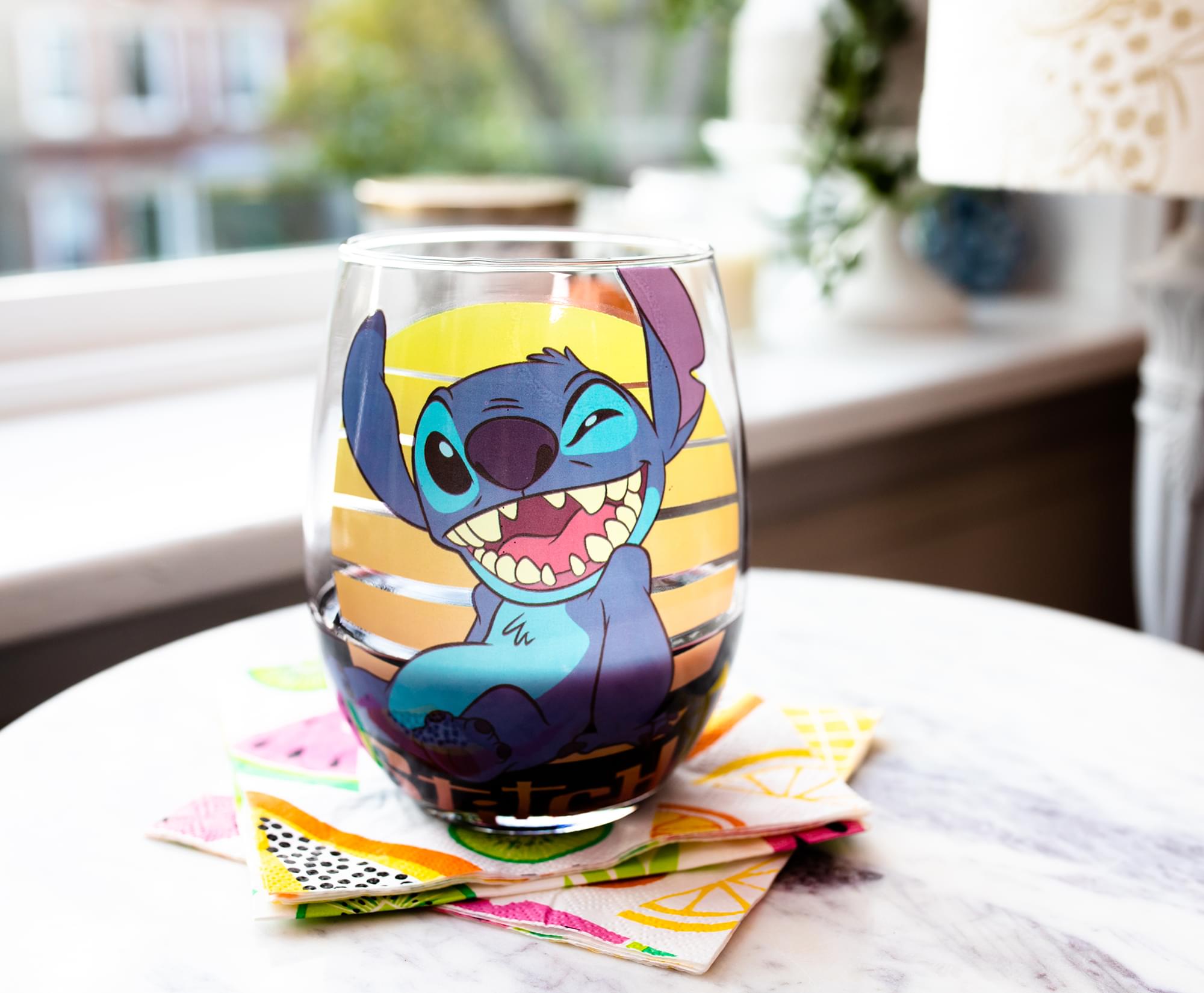 Disney Lilo & Stitch 20-Ounce Stemless Wine Glass: Sip in Style with Your Favorite Alien