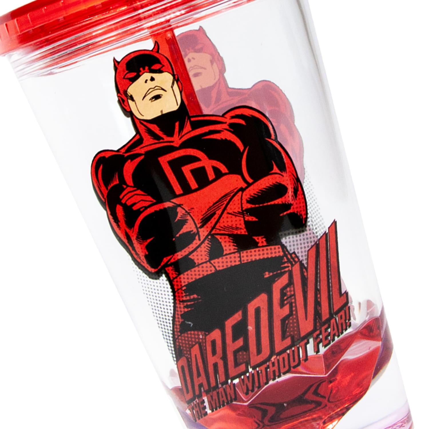 Daredevil 18 OZ Reusable Tumbler with Straw - Hero Pose Edition