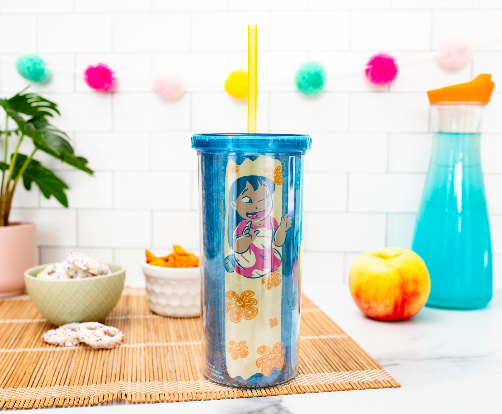 Disney Lilo & Stitch Scrump 20-Ounce Paradise Plastic Carnival Cup with Lid and Straw