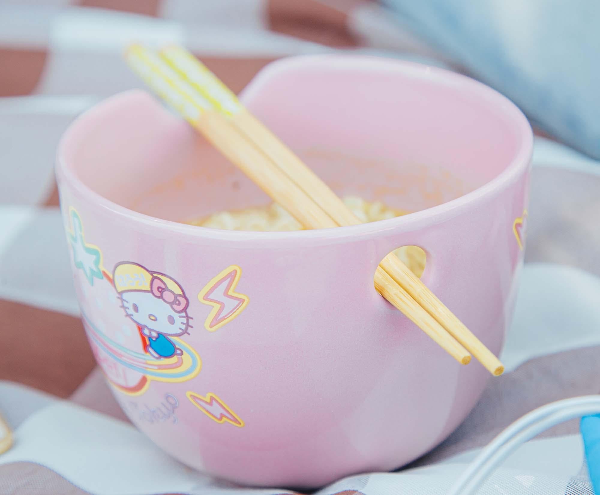 Sanrio's Adorable Hello Kitty Tokyo 20 - Ounce Ramen Bowl & Chopstick Set