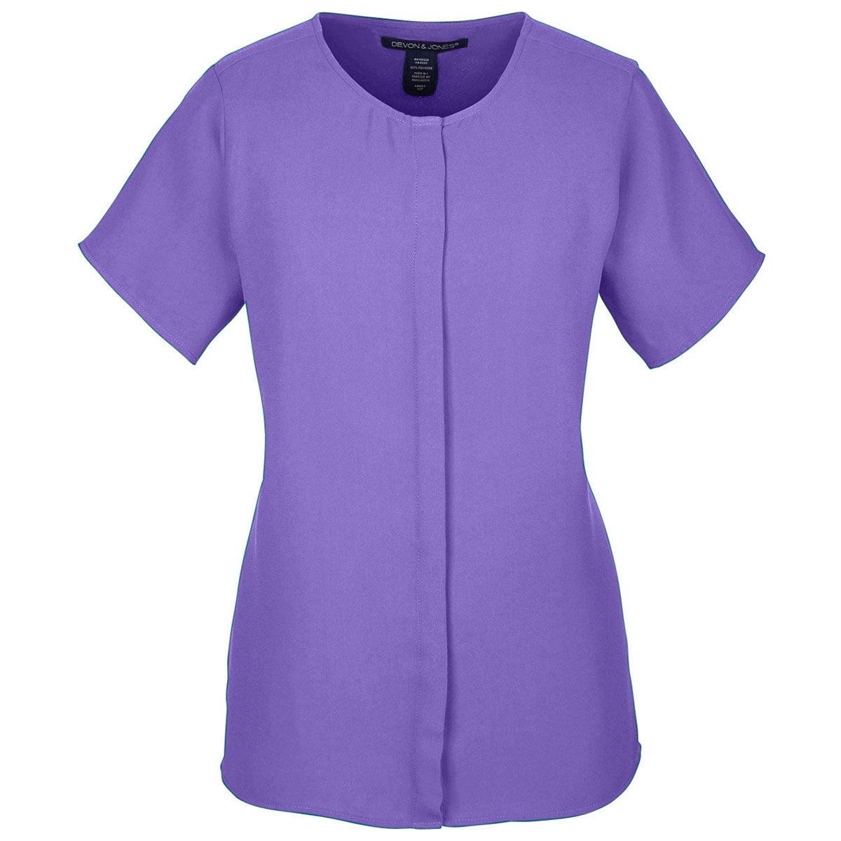 Devon & Jones Women's Embroiderable Grape-Print Perfect Fit Short-Sleeve Crepe Blouse