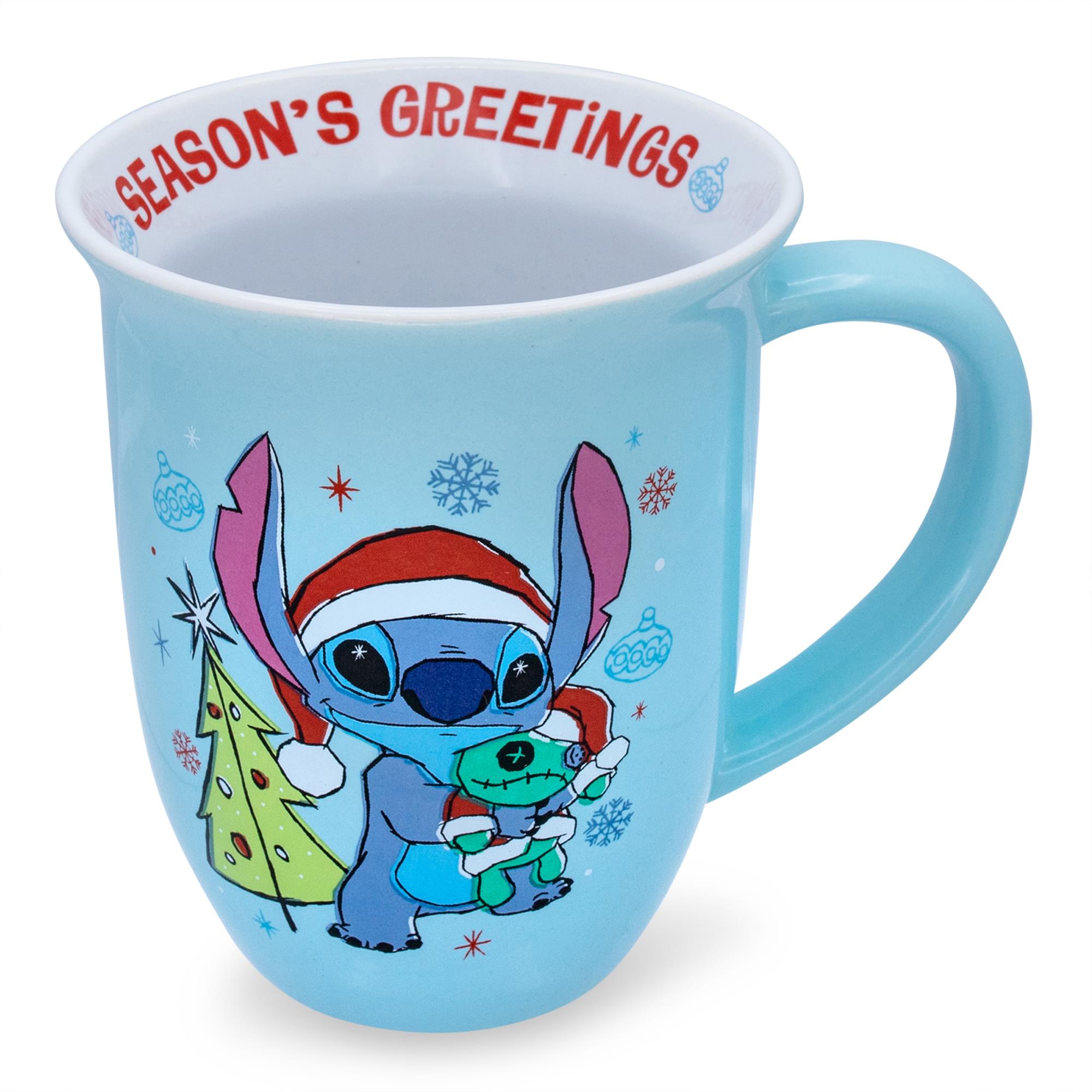 Disney Lilo & Stitch Christmas Ceramic Mug - 16 Ounces