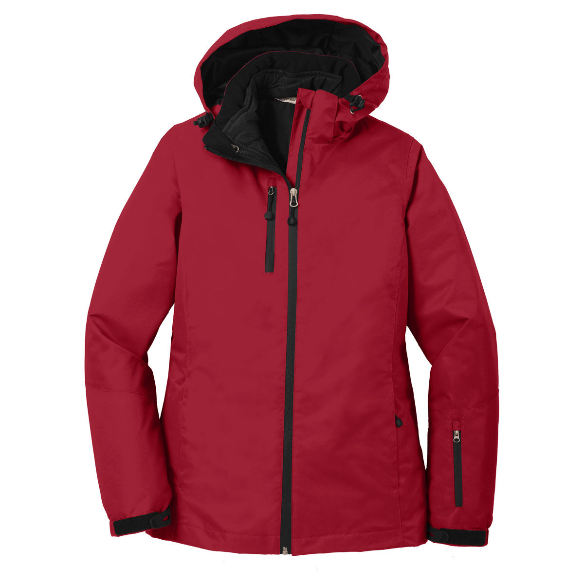 Port Authority Women's Stylish Red/Black Vortex 3-in-1 Waterproof Jacket for All Weather