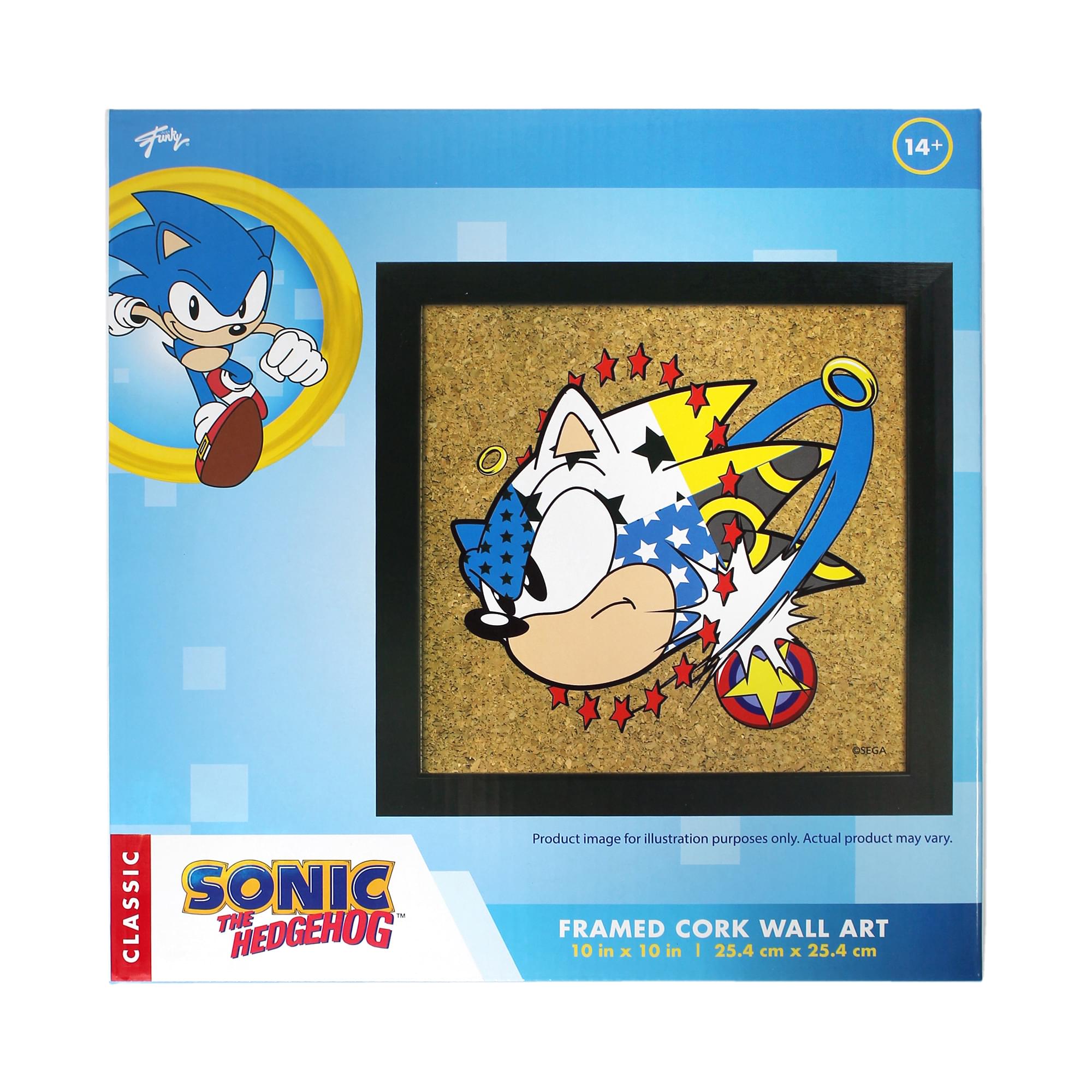 Epic Sonic The Hedgehog 10x10 Inch Cork Board Wall Art
