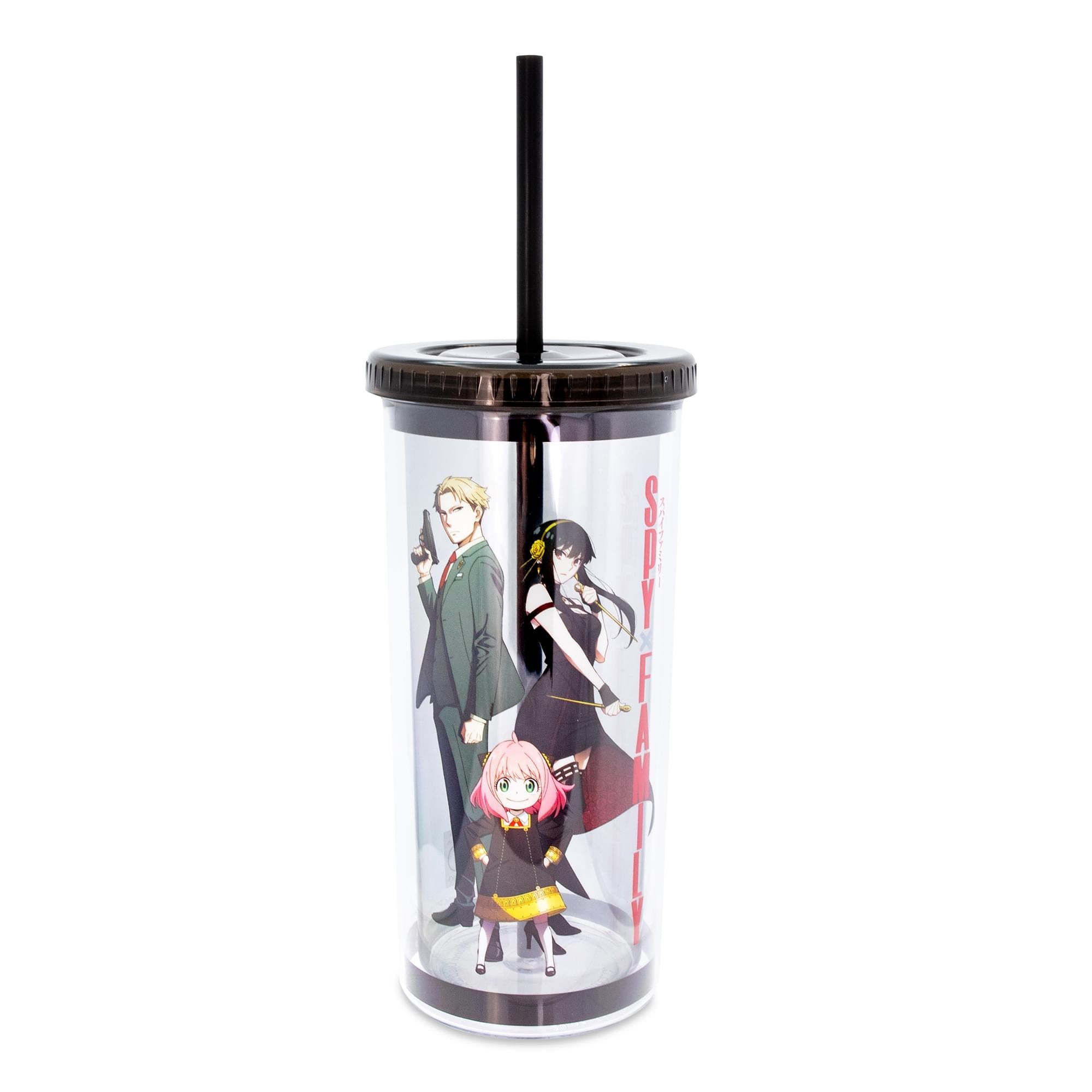 Spy X Family Trio 20-Ounce Plastic Cold Cup with Lid and Straw