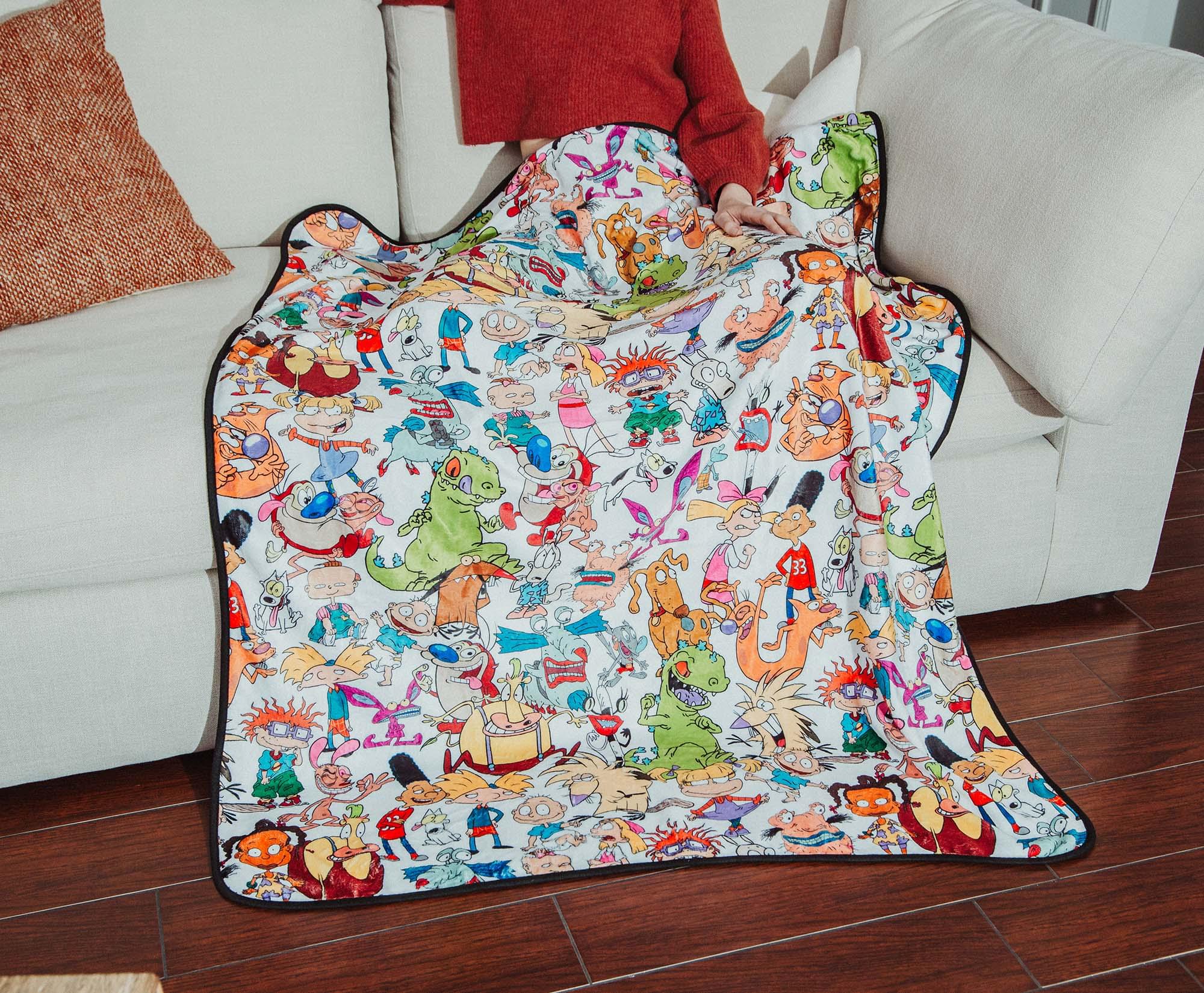 Nickelodeon Classic Cartoons Fleece Throw Blanket - 45x60 Inches