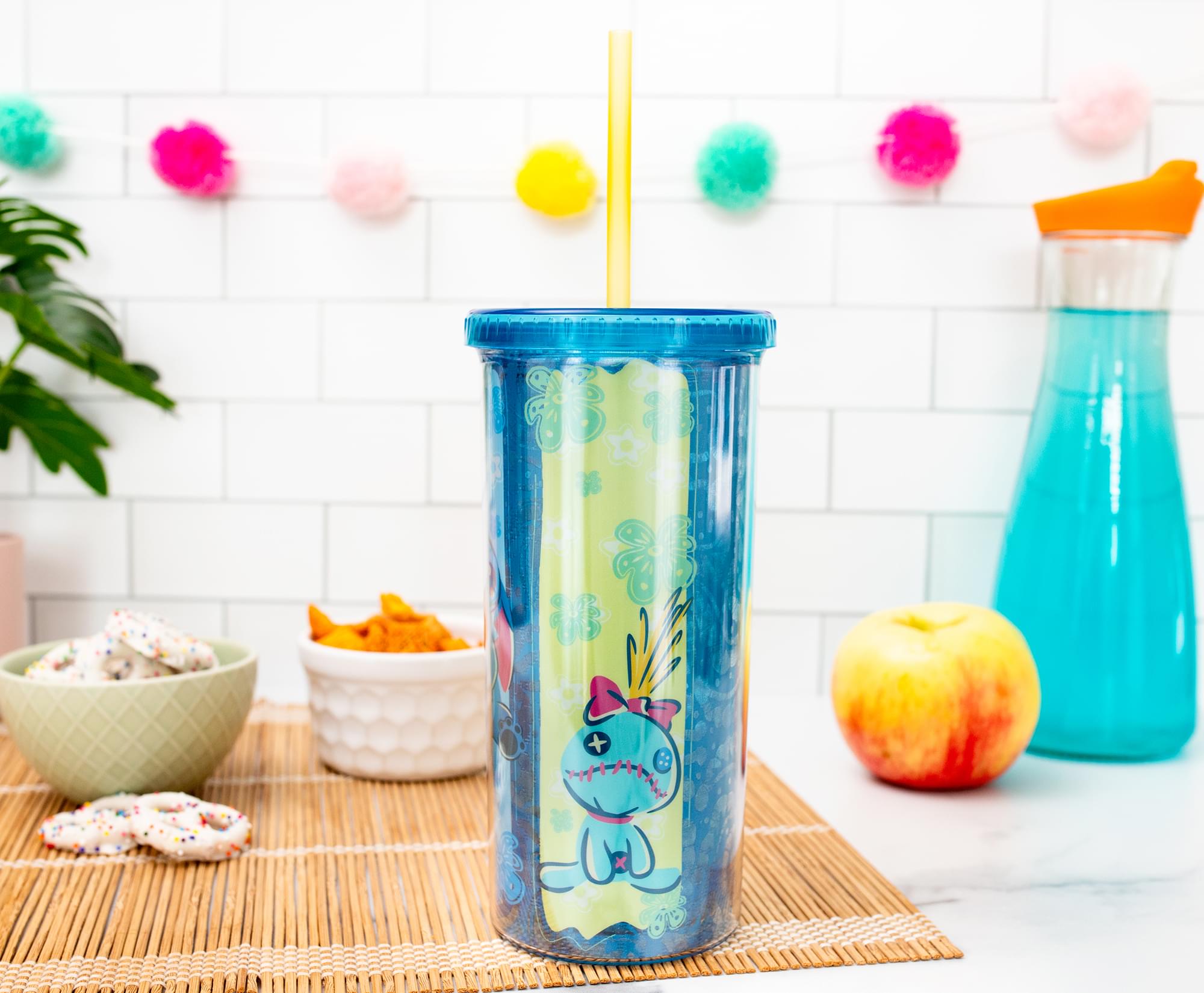 Disney Lilo & Stitch Scrump 20-Ounce Paradise Plastic Carnival Cup with Lid and Straw