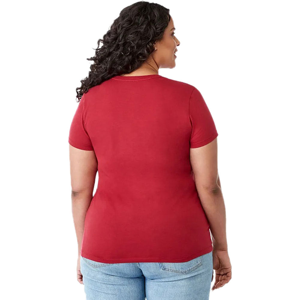 Elevate Women's Stylish Red Vintage Eco Short Sleeve Tee