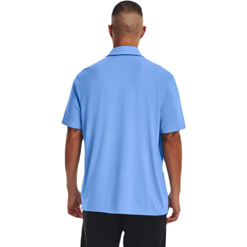 Under Armour Men's Stylish Tech Team Polo in Carolina Blue/White