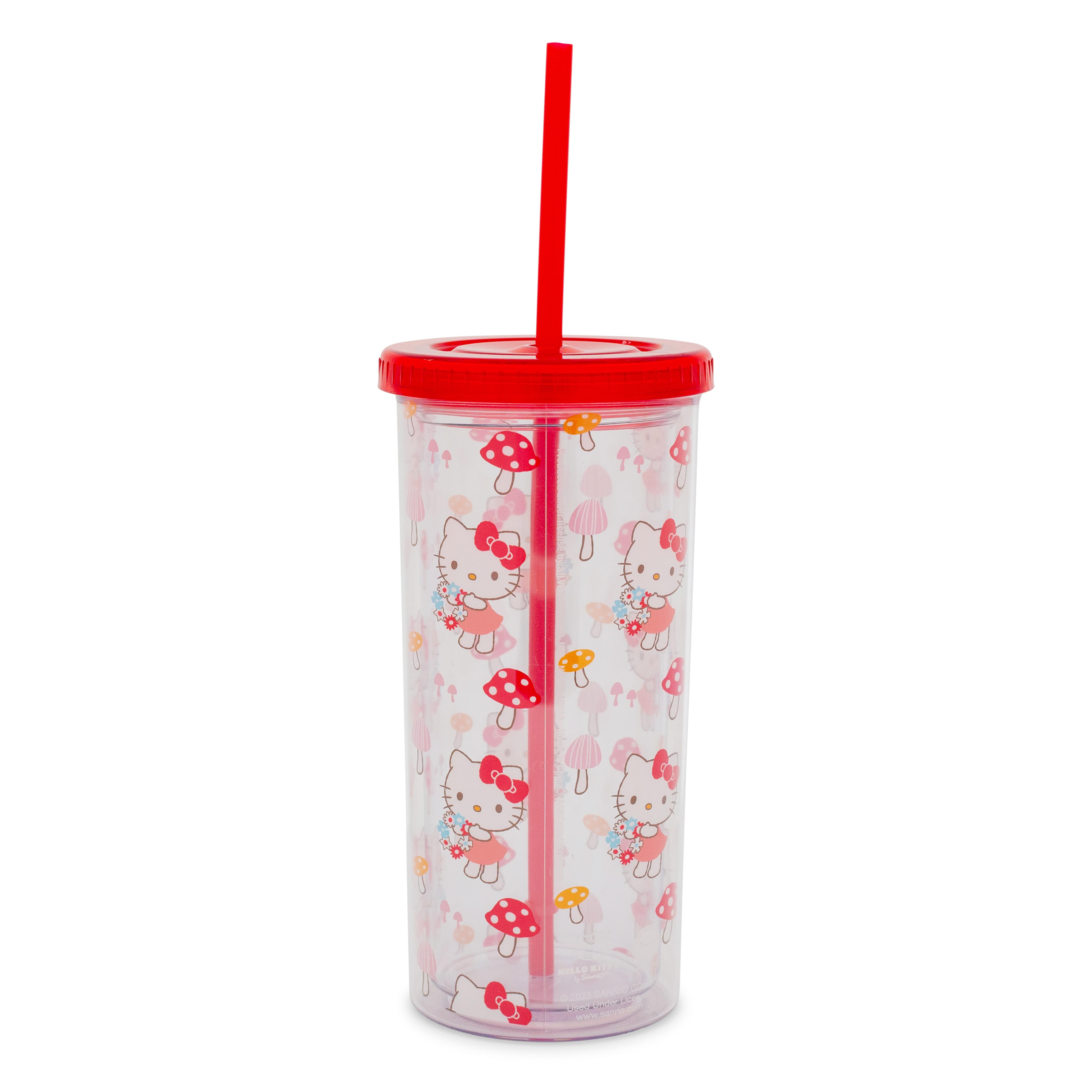 Sanrio Hello Kitty Mushroom Carnival Tumbler with Lid and Straw - 20 Oz