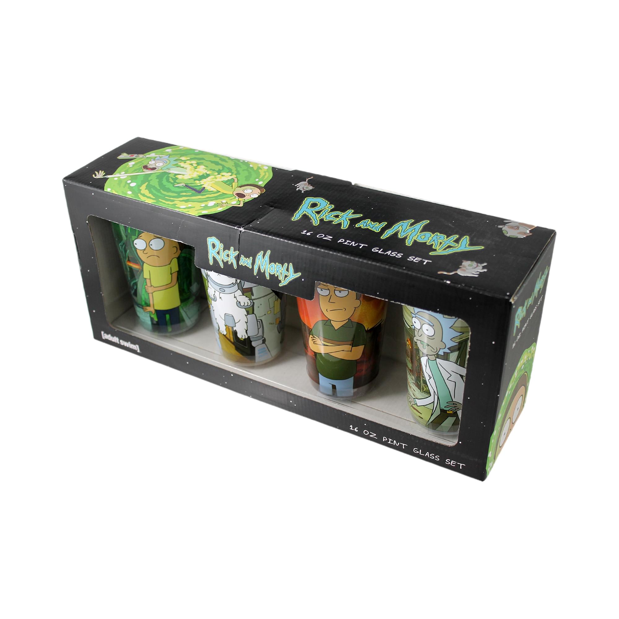 Epic Rick and Morty 16 Ounce Pint Glass Set of 4 - Grab Yours Now!
