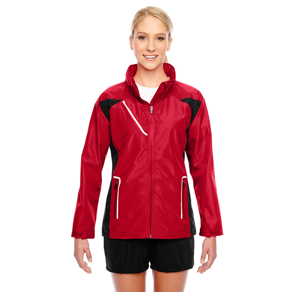Team 365 Women's Sport Red Waterproof Dominator Jacket