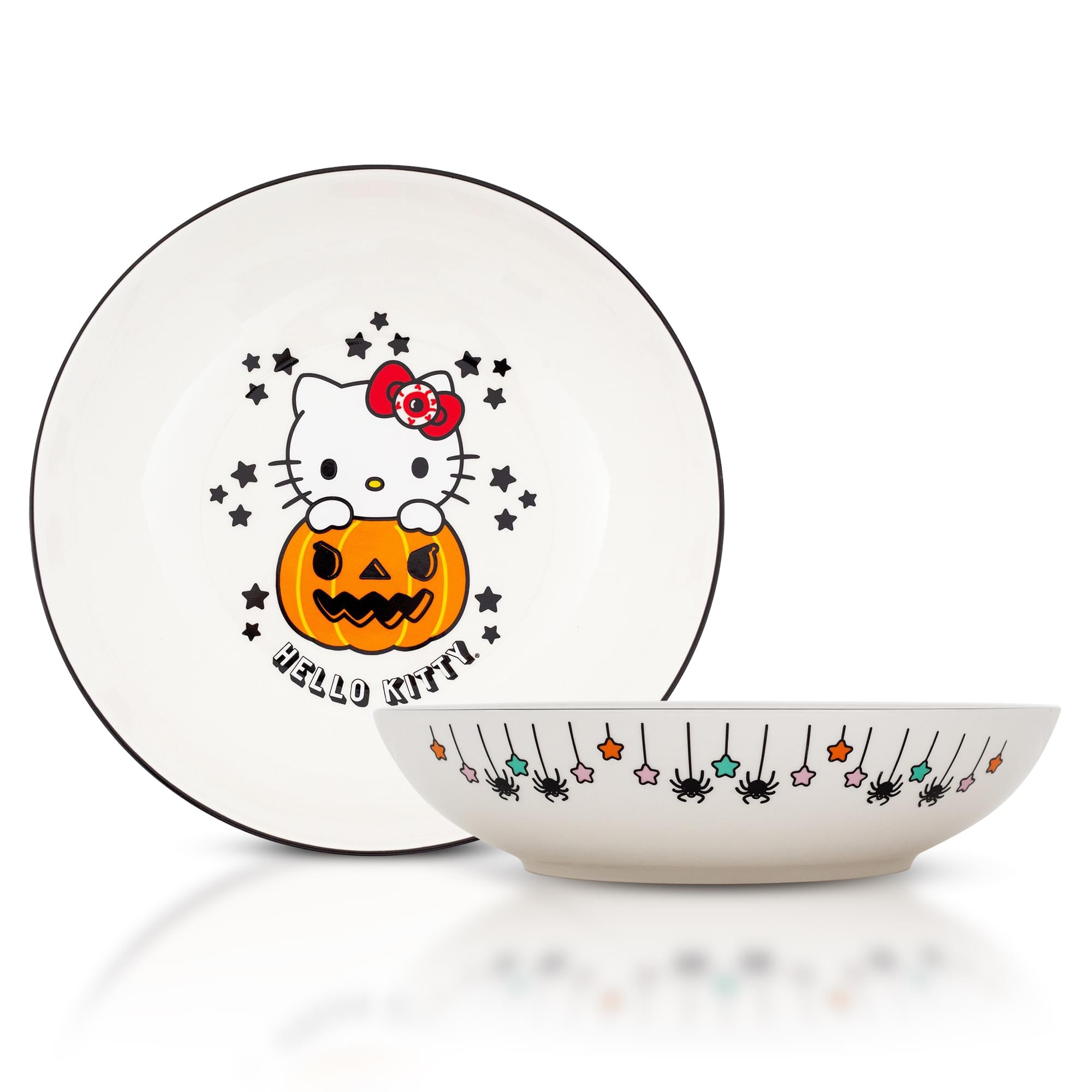 Sanrio's Enchanting Hello Kitty Pumpkin Boo 9-Inch Ceramic Dinner Bowl