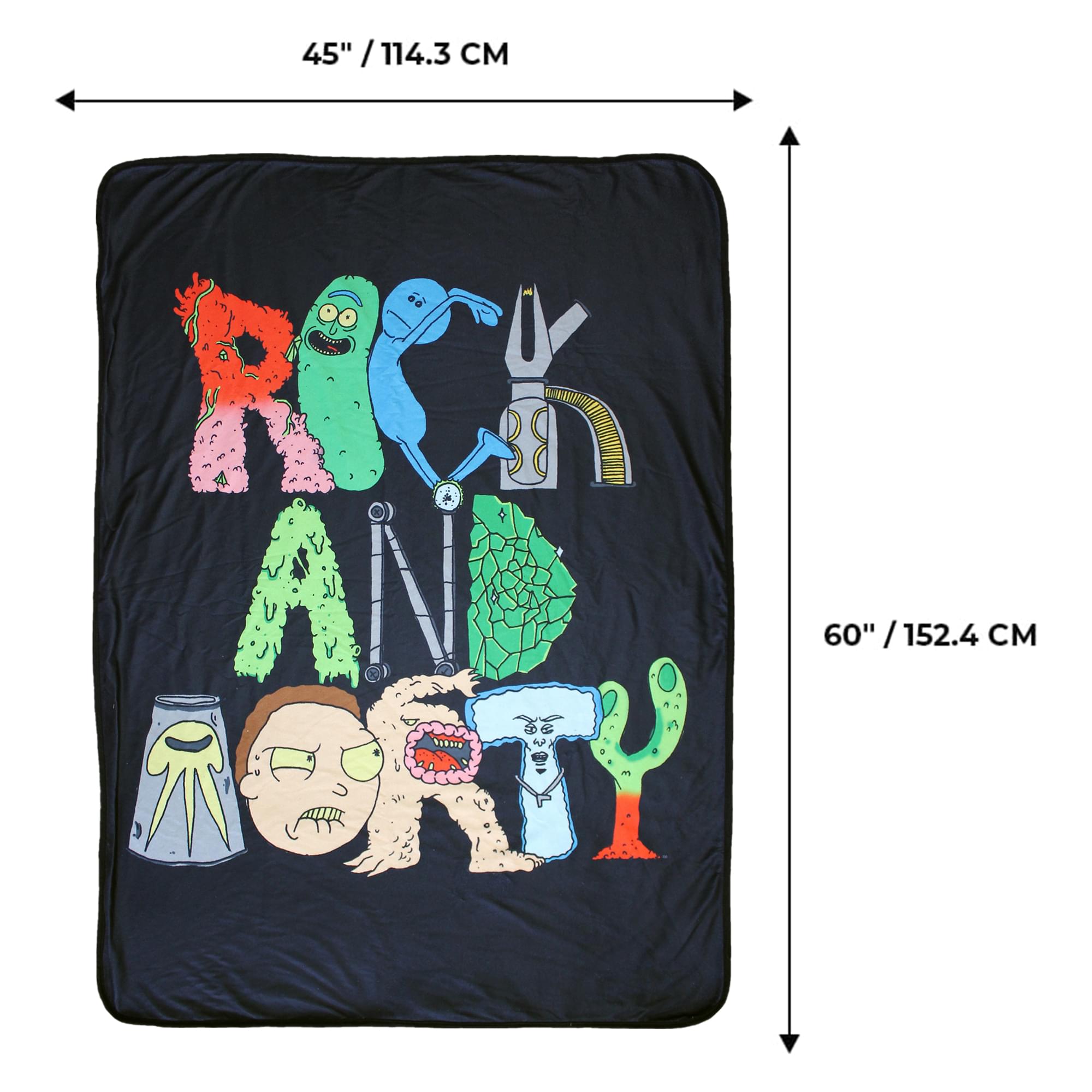 Officially Licensed Rick and Morty 45 x 60 Inch Ultra Cozy Fleece Throw Blanket